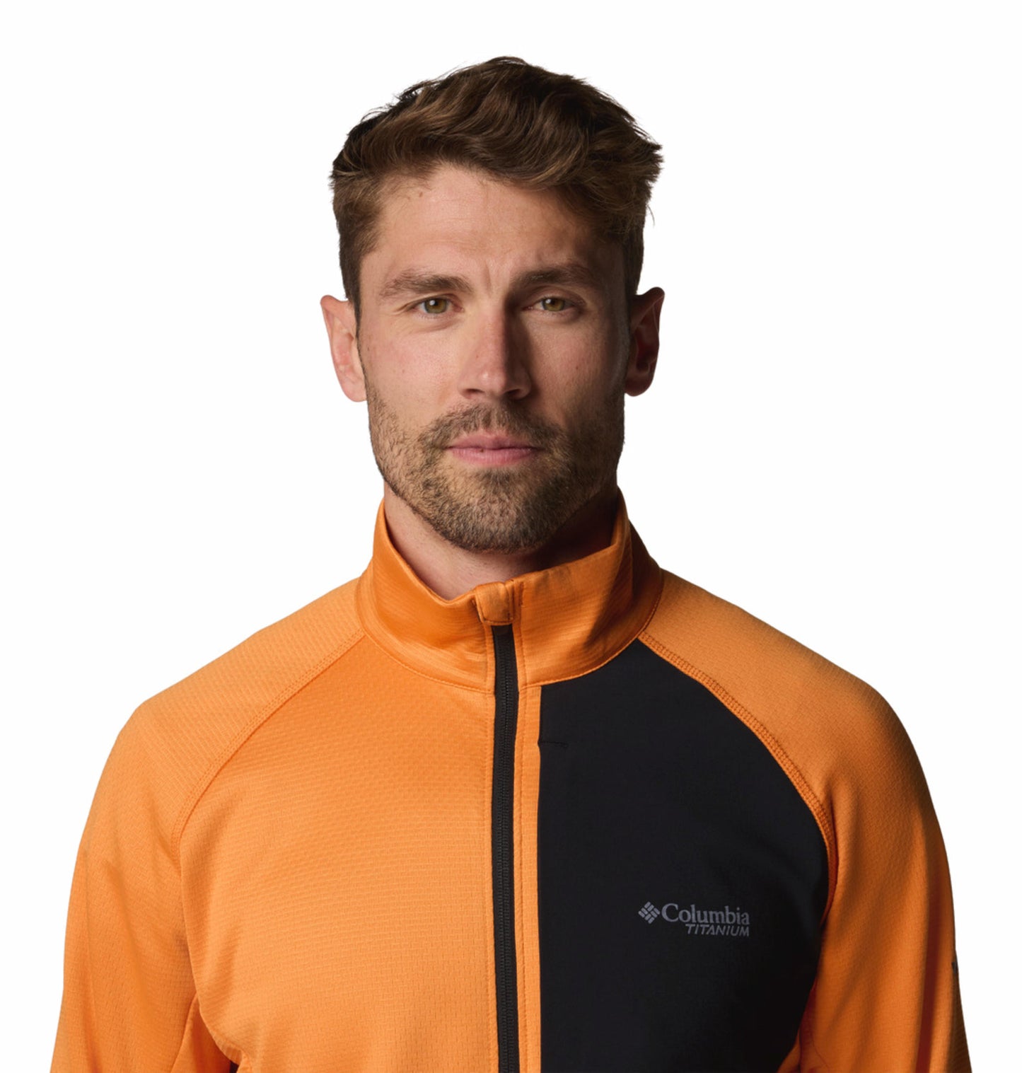 Columbia Mens Orange Omni-Wick Triple Canyon Grid II Full Zip Fleece Jacket