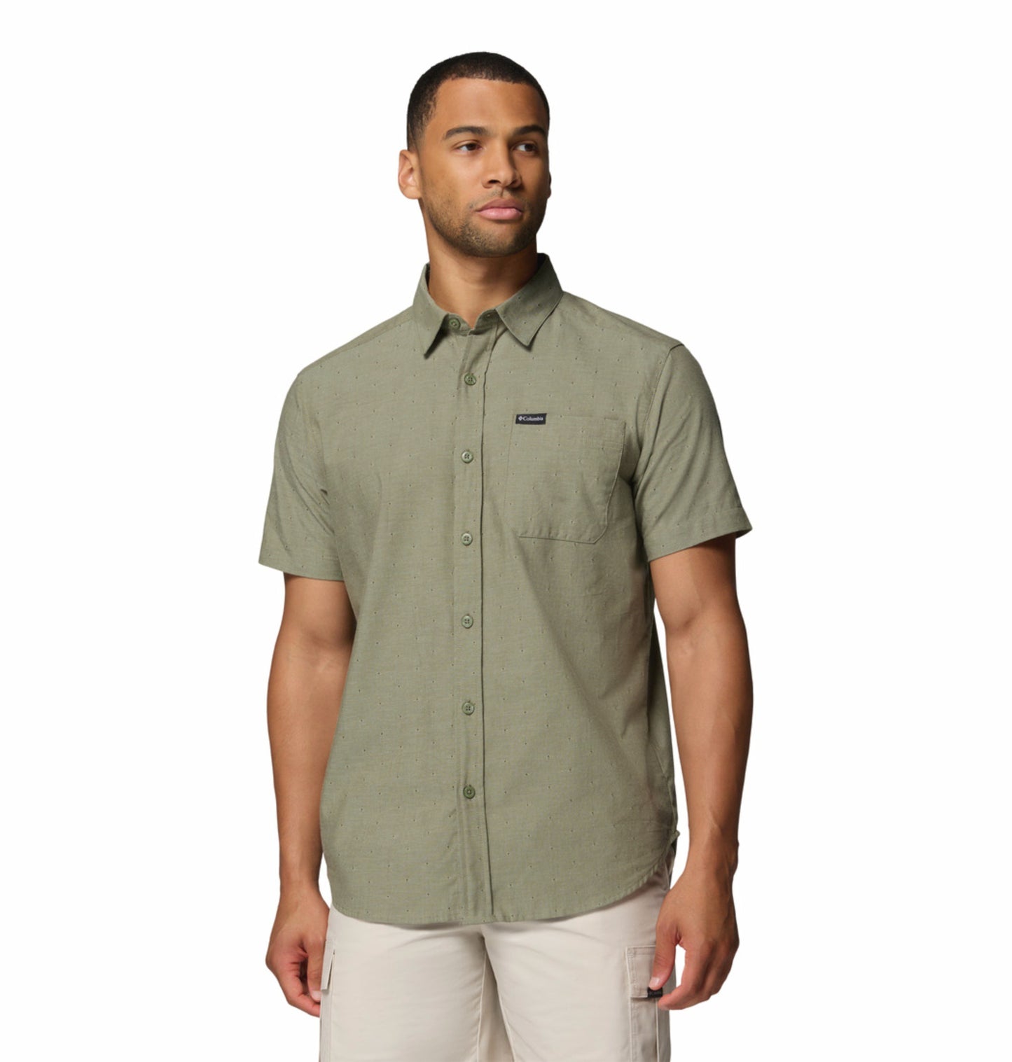 Columbia Men’s Olive Green Omni-Wick Rapid Rivers Short Sleeve Shirt