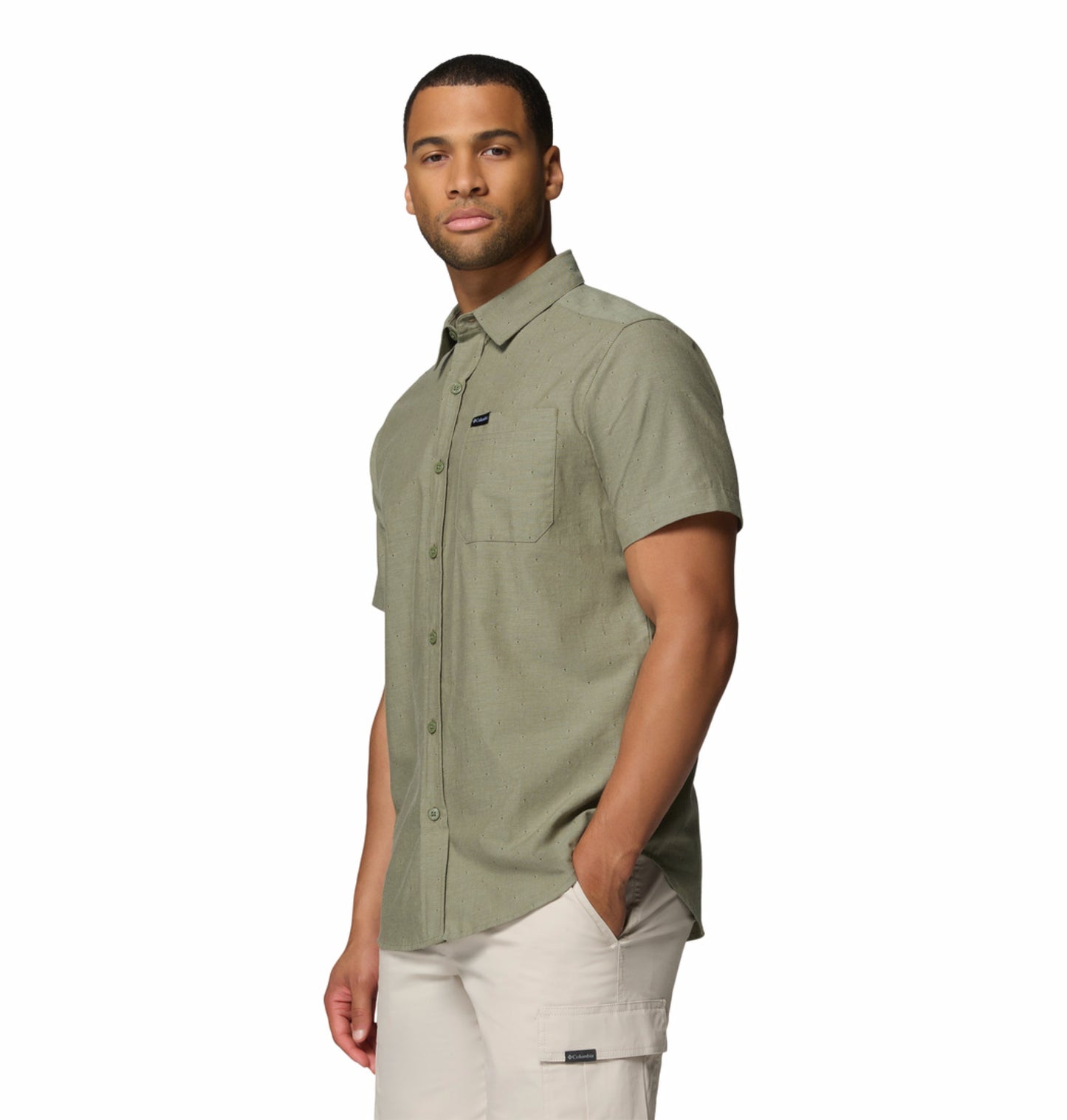 Columbia Men’s Olive Green Omni-Wick Rapid Rivers Short Sleeve Shirt