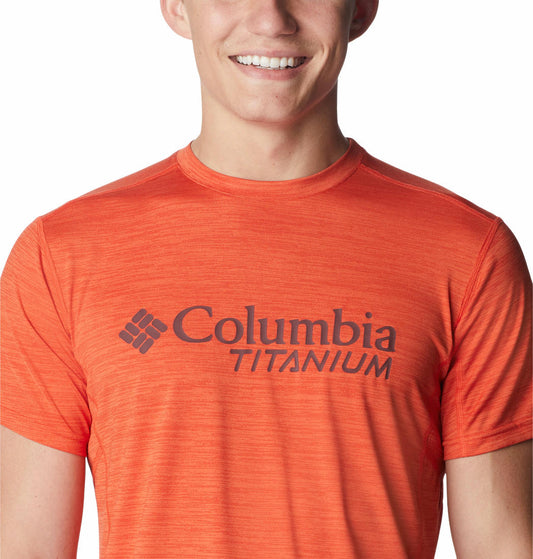 Columbia Men Orange M Titan Pass Graphic T-Shirt