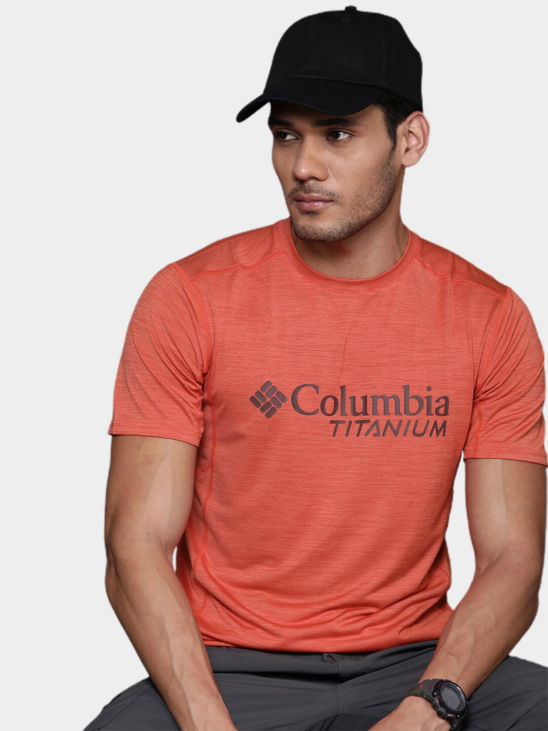 Columbia Men Orange M Titan Pass Graphic T-Shirt