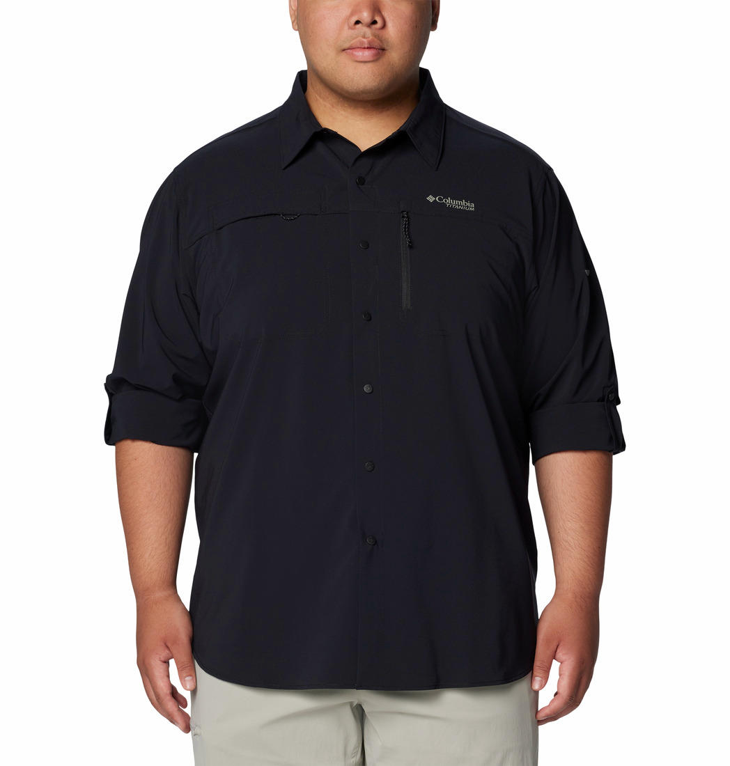 Columbia Mens Black Summit Valley Woven Long Sleeve Shirt