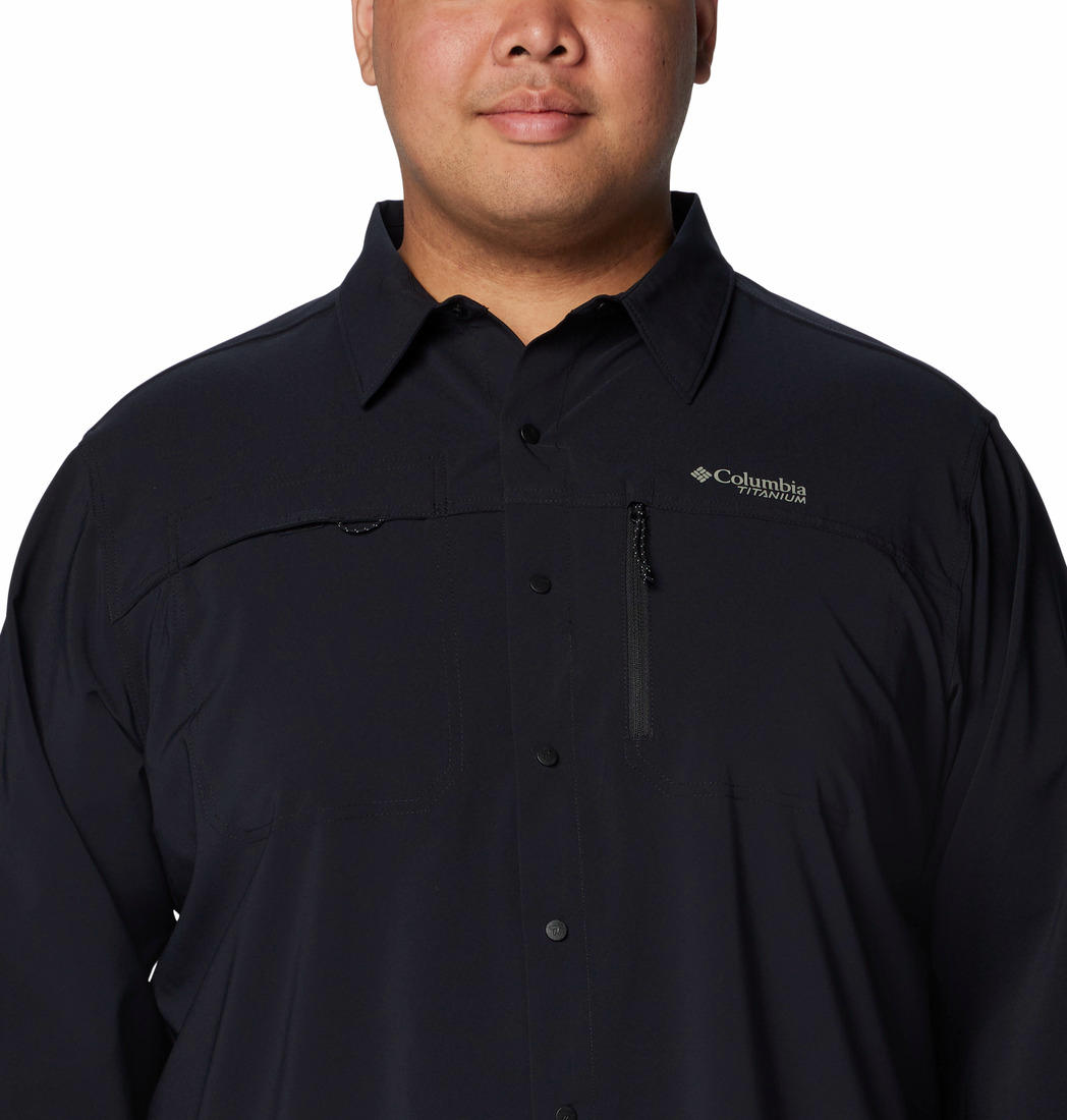 Columbia Mens Black Summit Valley Woven Long Sleeve Shirt