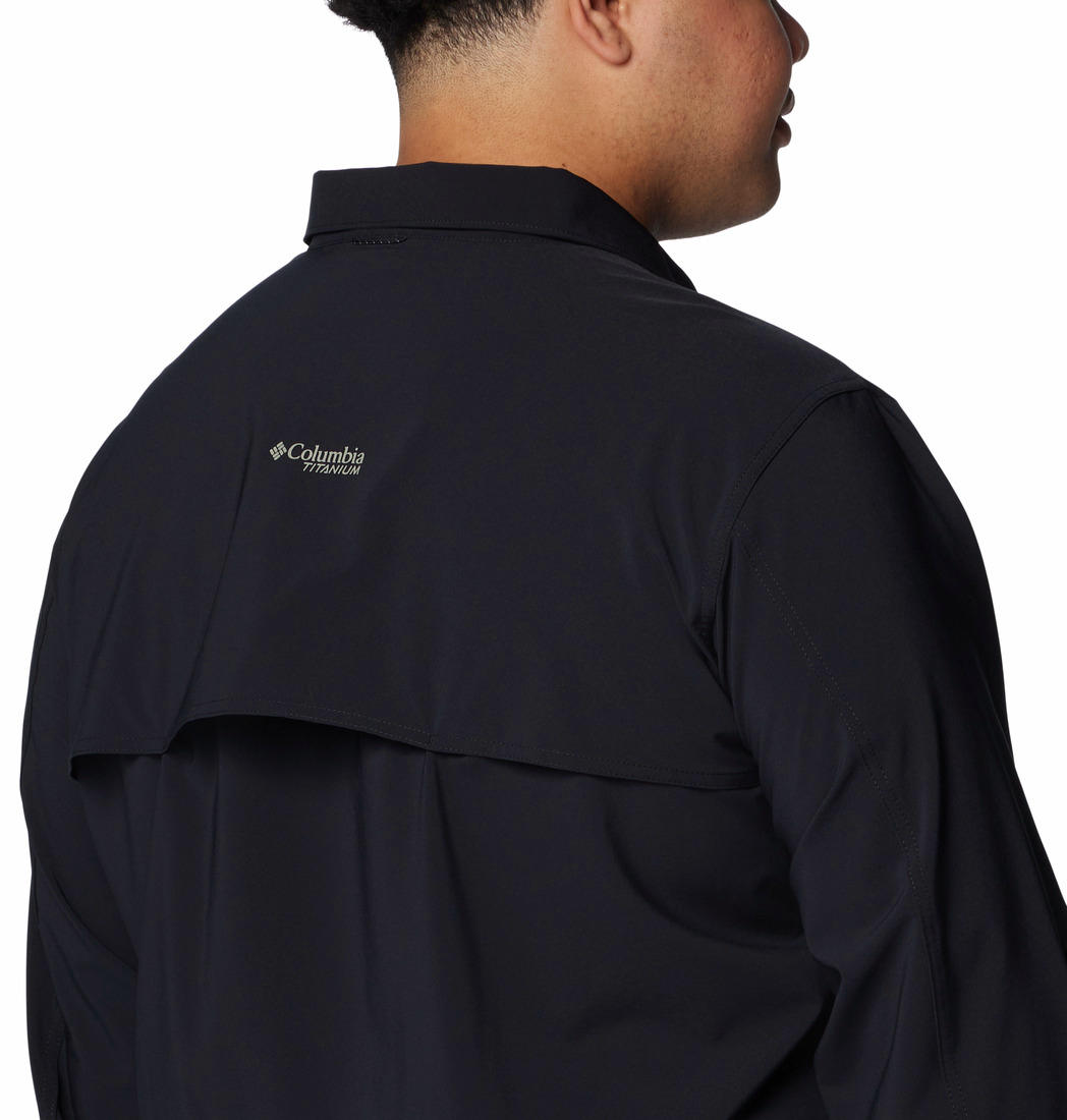 Columbia Mens Black Summit Valley Woven Long Sleeve Shirt