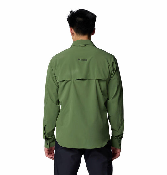 Columbia Mens Olive Summit Valley Woven Long Sleeve Shirt