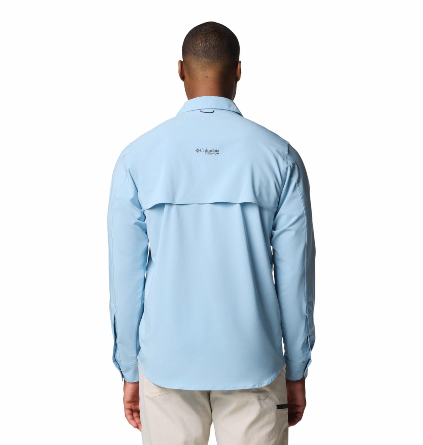 Columbia Mens Blue Omni-Shade Broad Spectrum Summit Valley Woven Long Sleeve Shirt