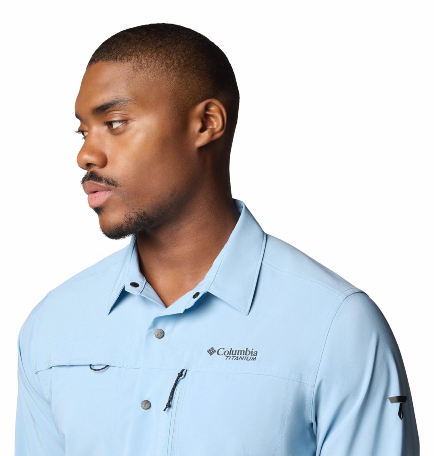 Columbia Mens Blue Omni-Shade Broad Spectrum Summit Valley Woven Long Sleeve Shirt