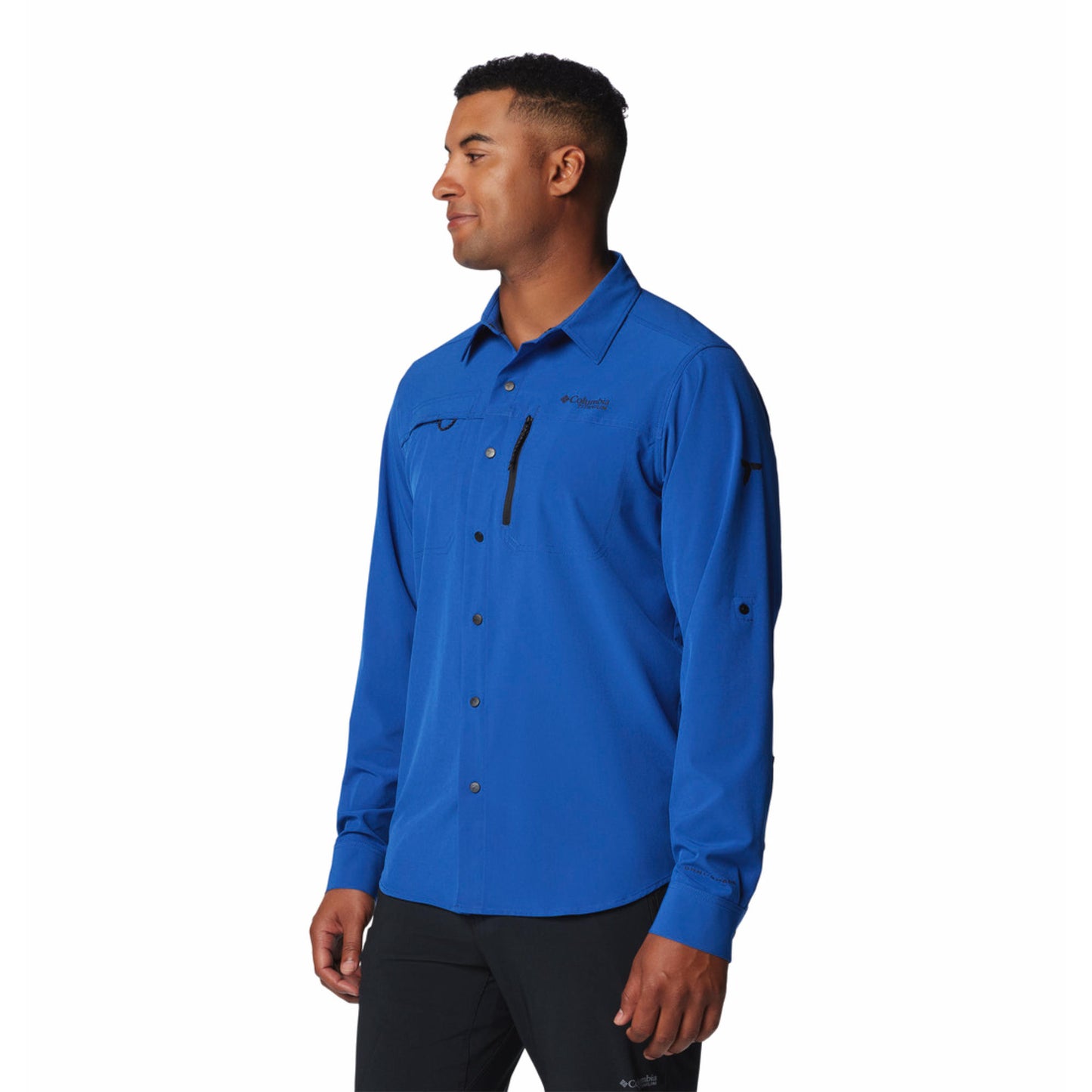 Columbia Mens Blue Summit Valley Woven Long Sleeve Shirt