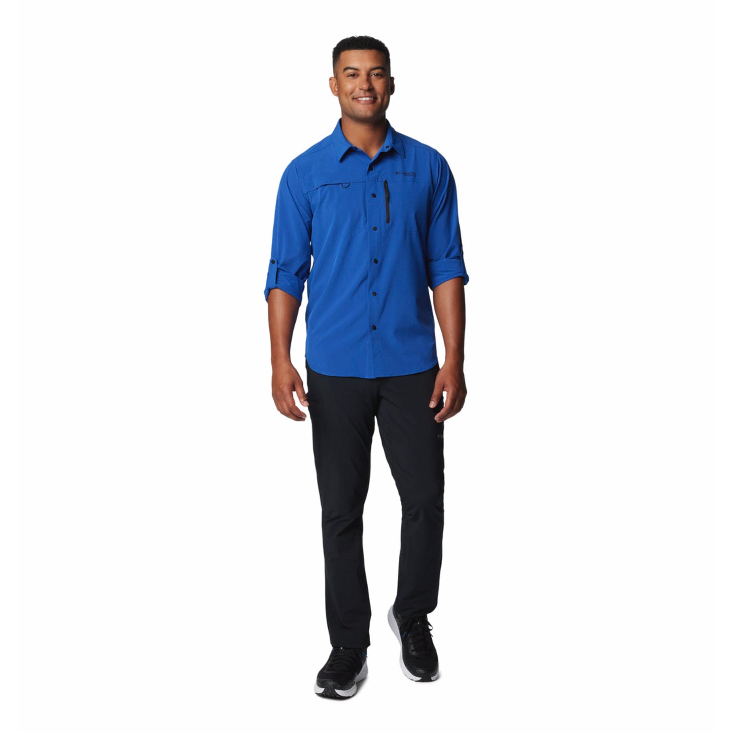 Columbia Mens Blue Summit Valley Woven Long Sleeve Shirt