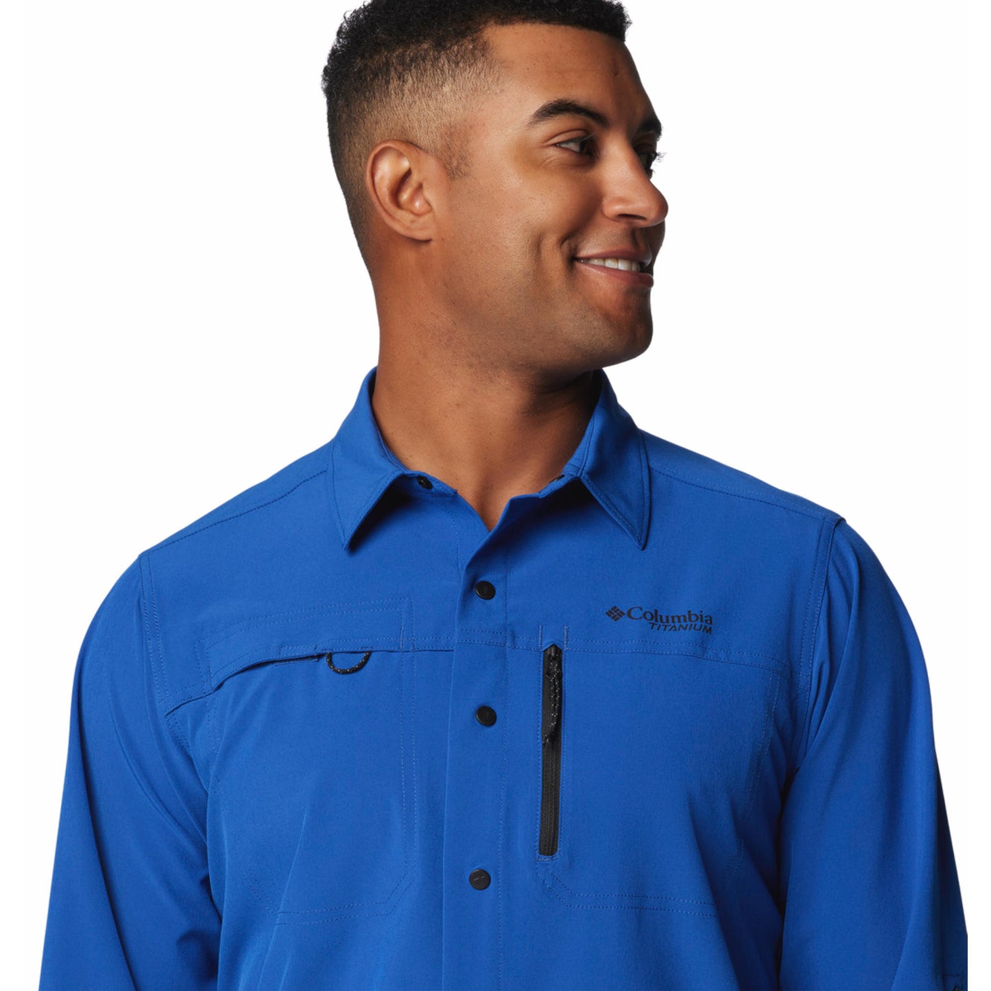 Columbia Mens Blue Summit Valley Woven Long Sleeve Shirt