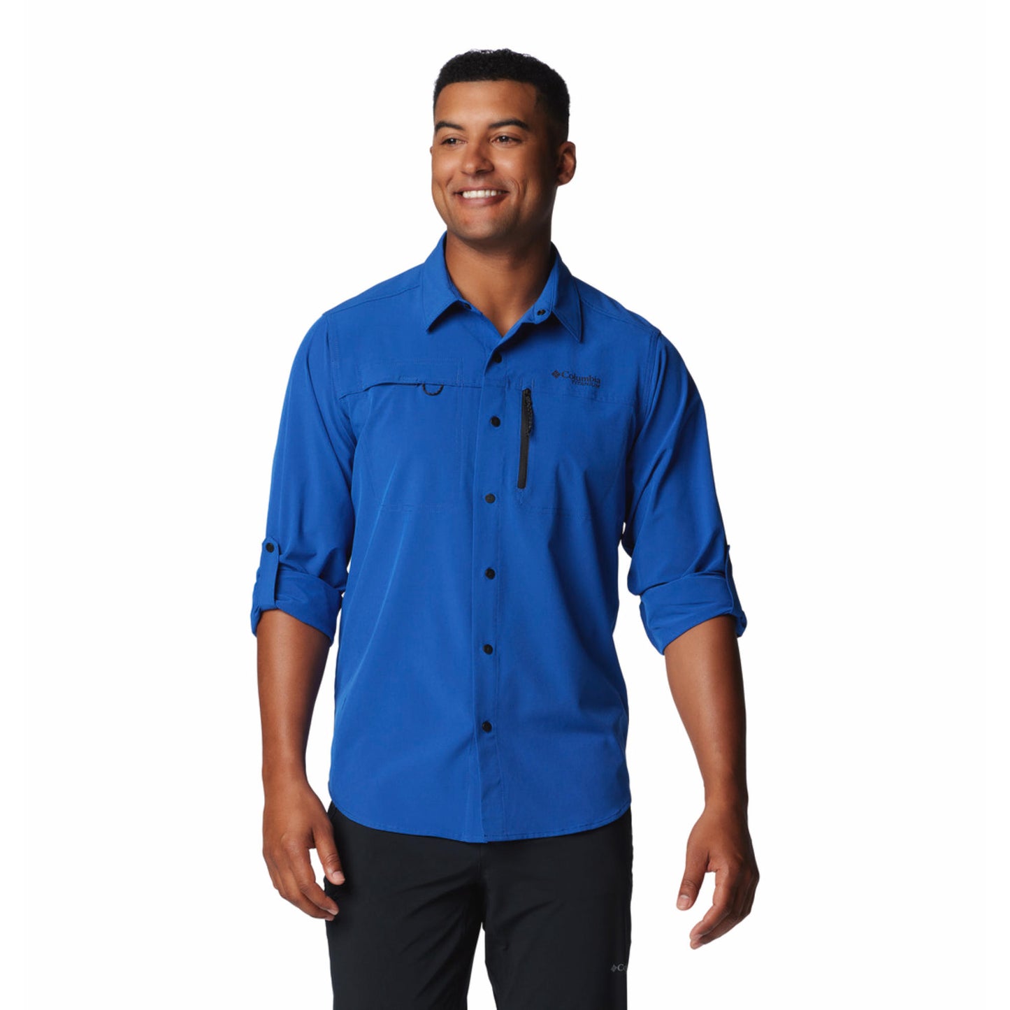 Columbia Mens Blue Summit Valley Woven Long Sleeve Shirt