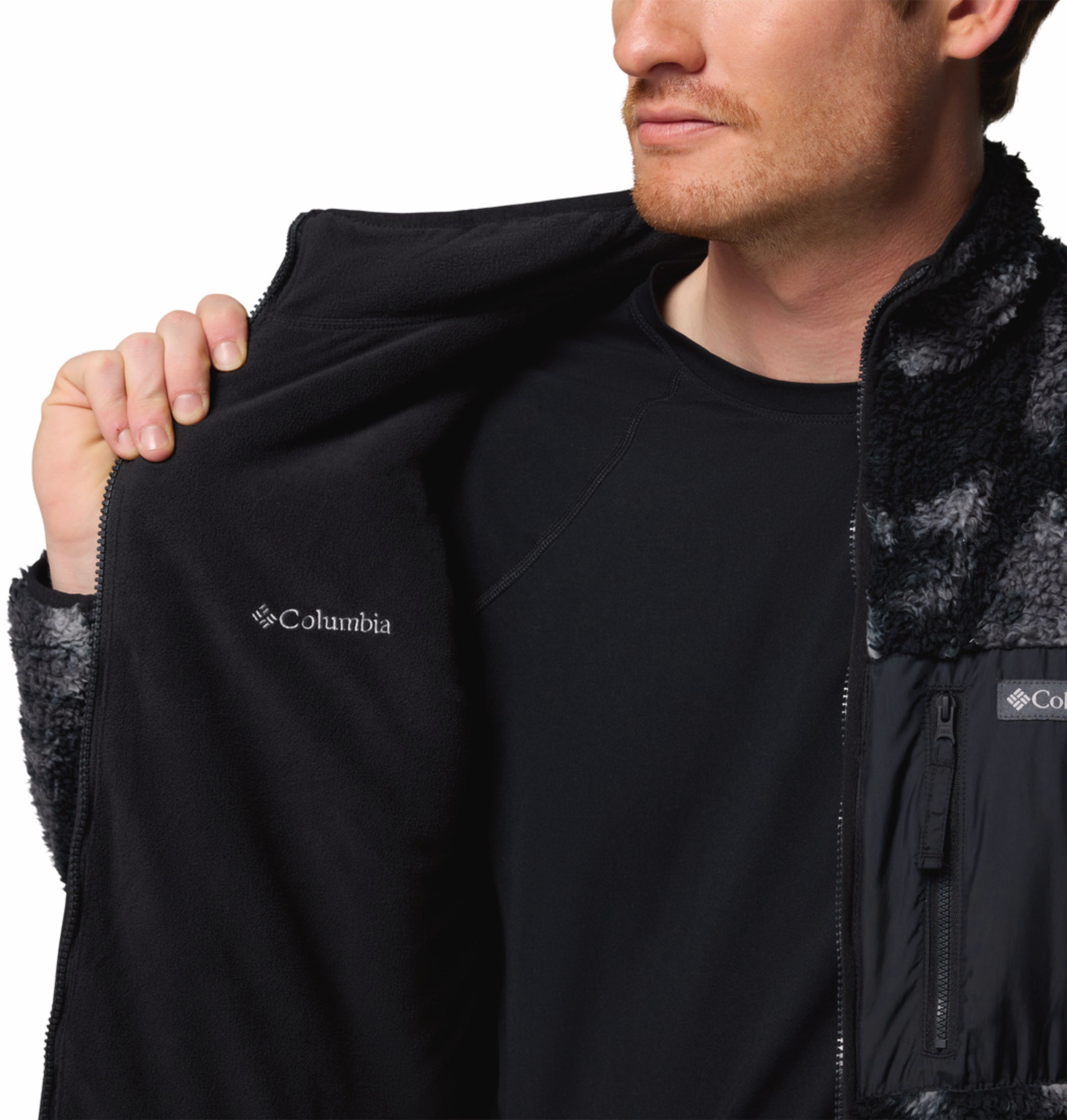 Columbia Men Black Winter Pass Reversible Fleece Jacket