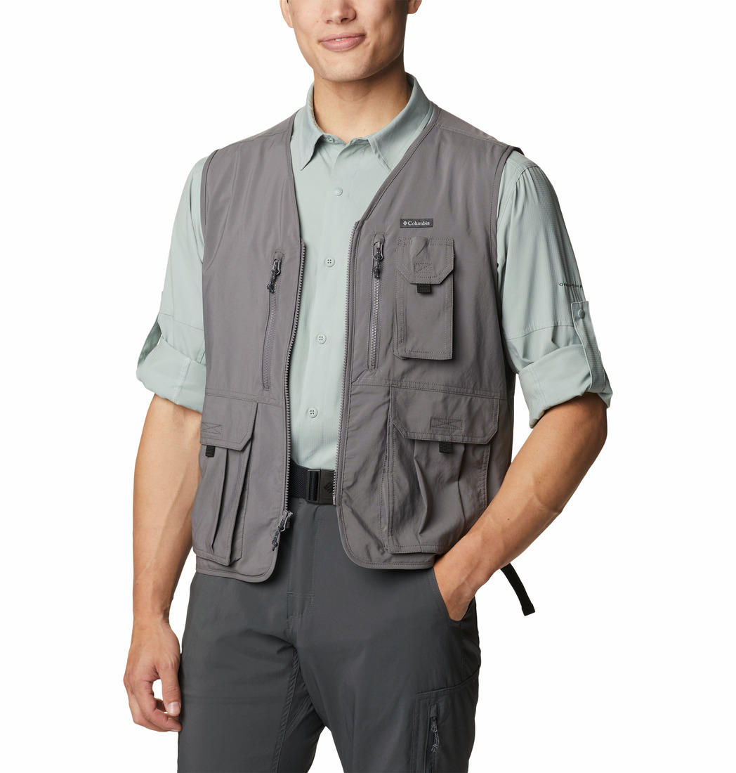 Columbia Men Grey Silver Ridge Utility Vest