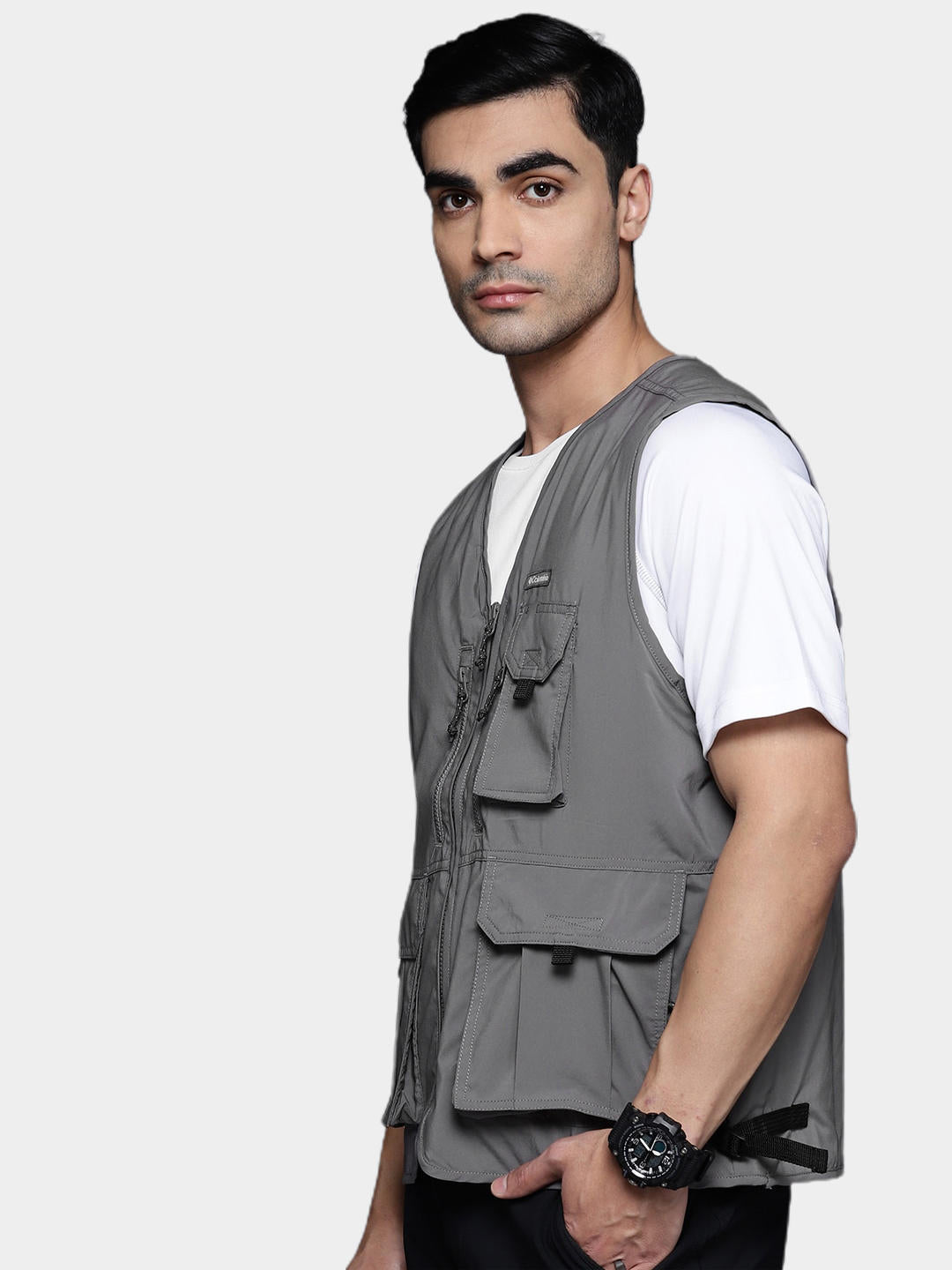 Columbia Men Grey Silver Ridge Utility Vest