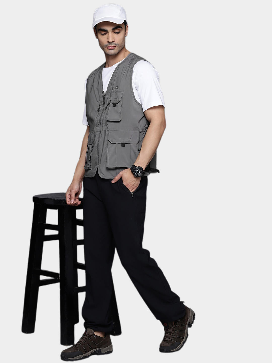 Columbia Men Grey Silver Ridge Utility Vest