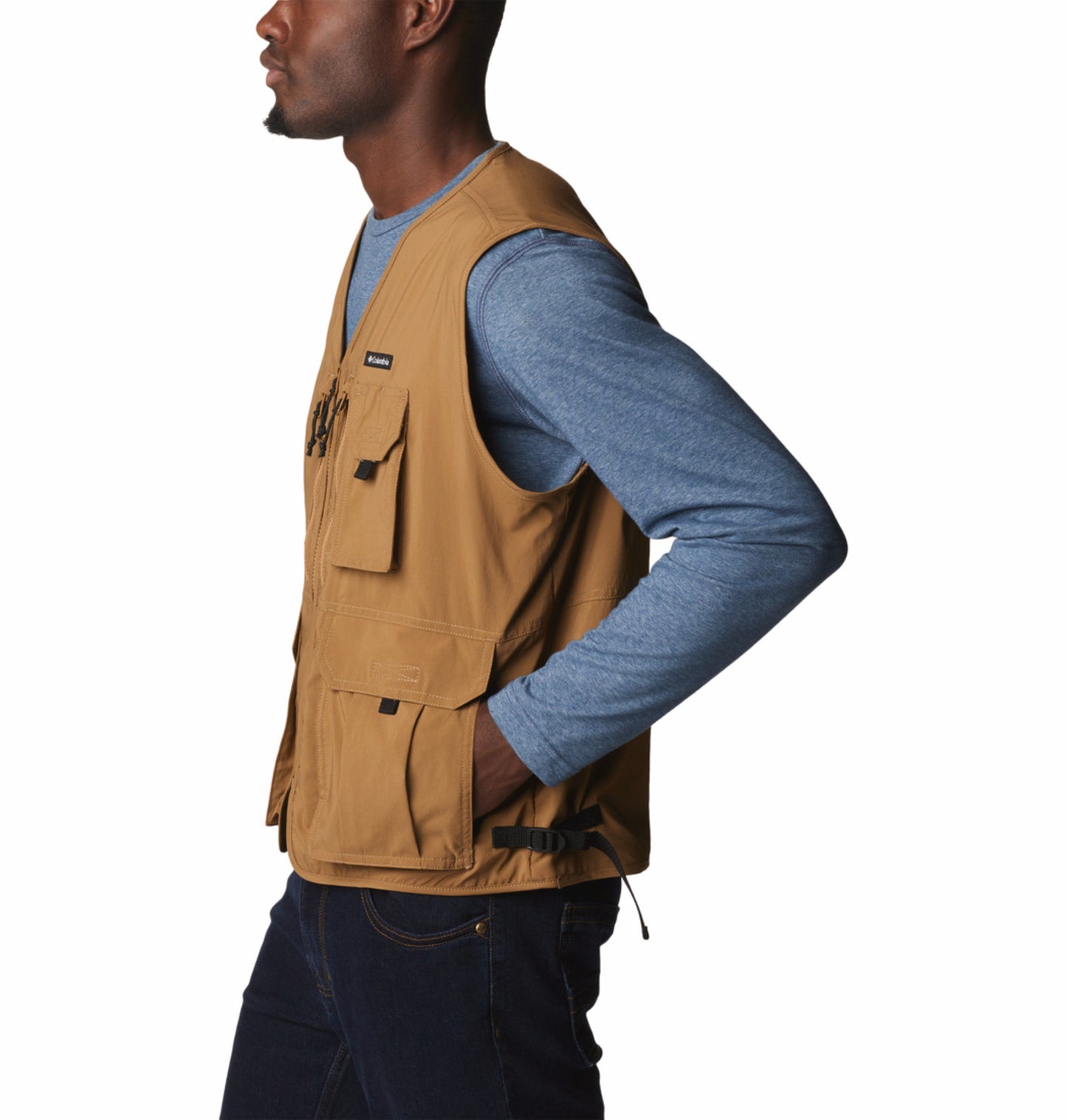 Columbia Men Brown Omni-Shade Silver Ridge Utility Vest - Sun Protection