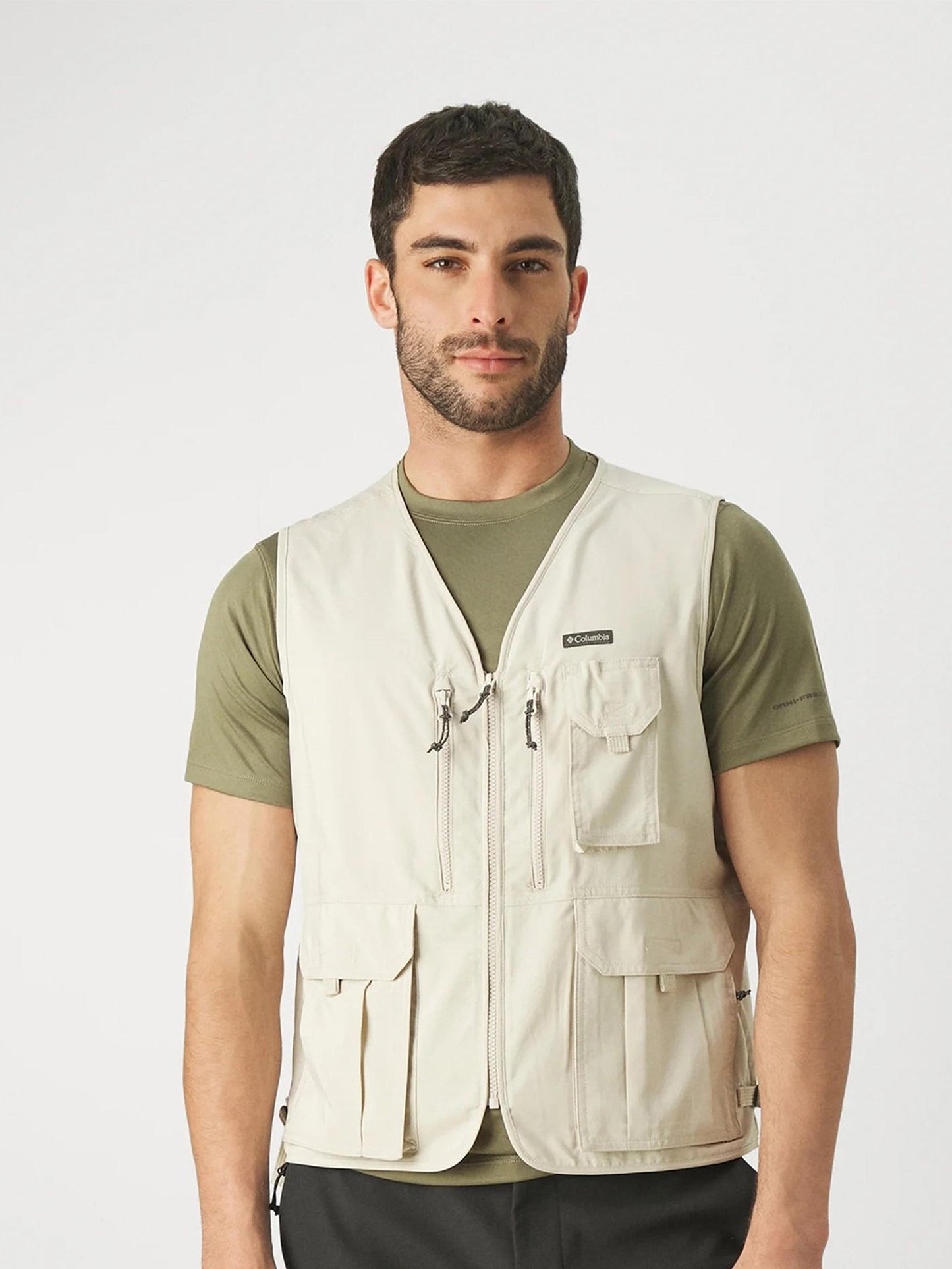 Columbia Mens Beige Omni-Wick Silver Ridge Utility Vest
