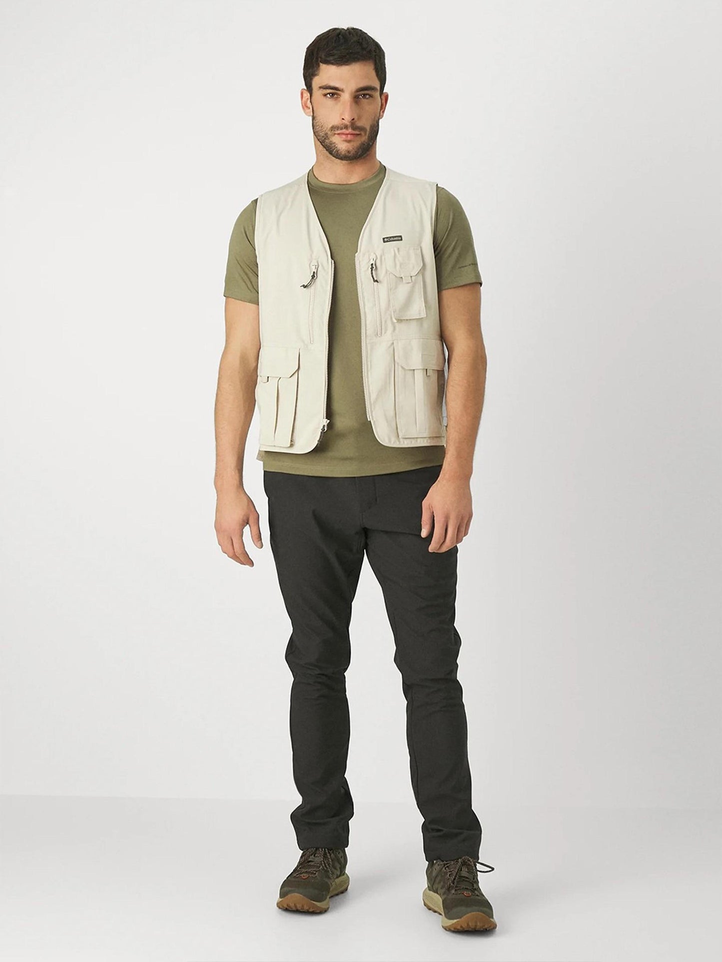 Columbia Mens Beige Omni-Wick Silver Ridge Utility Vest