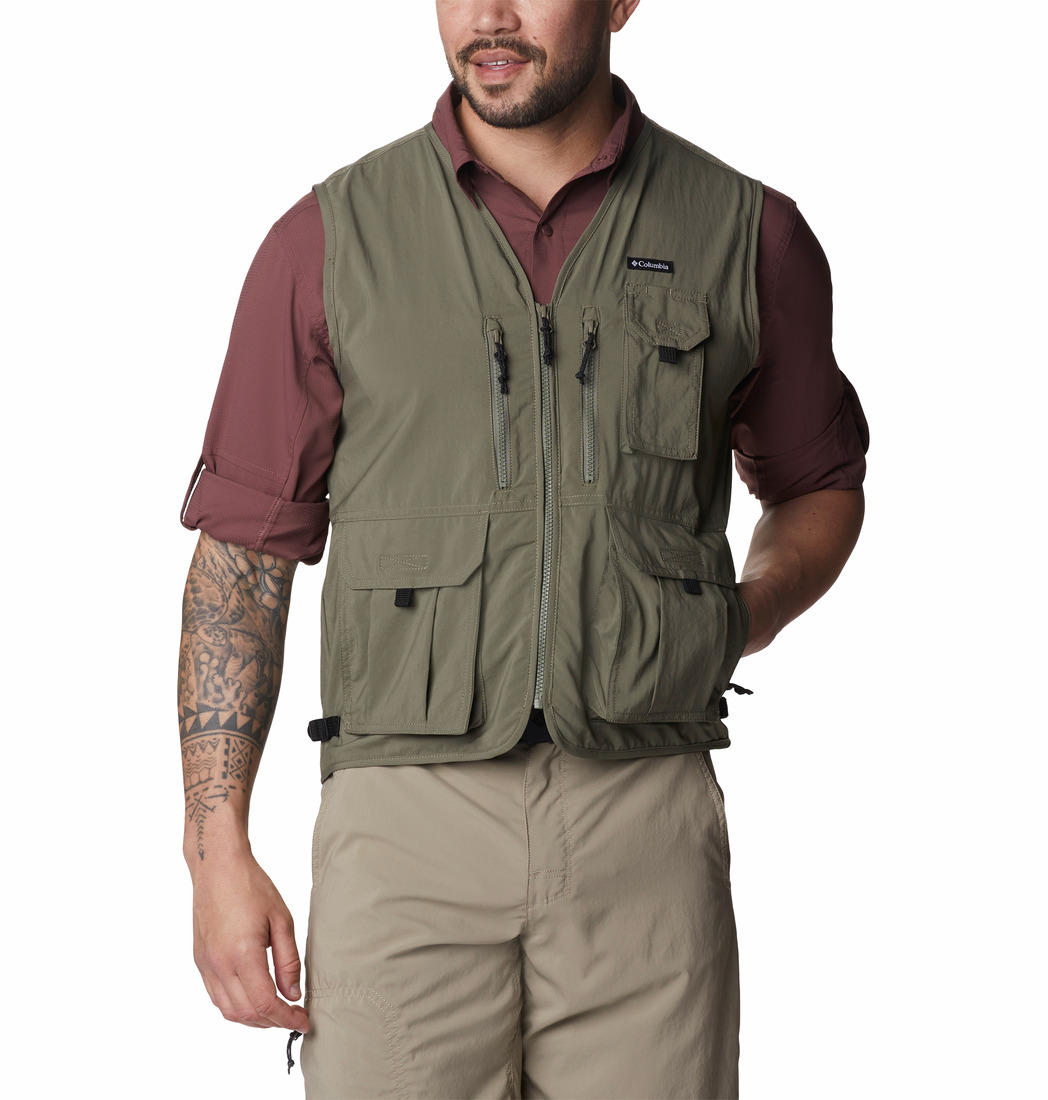 Columbia Men Olive Silver Ridge Utility Vest