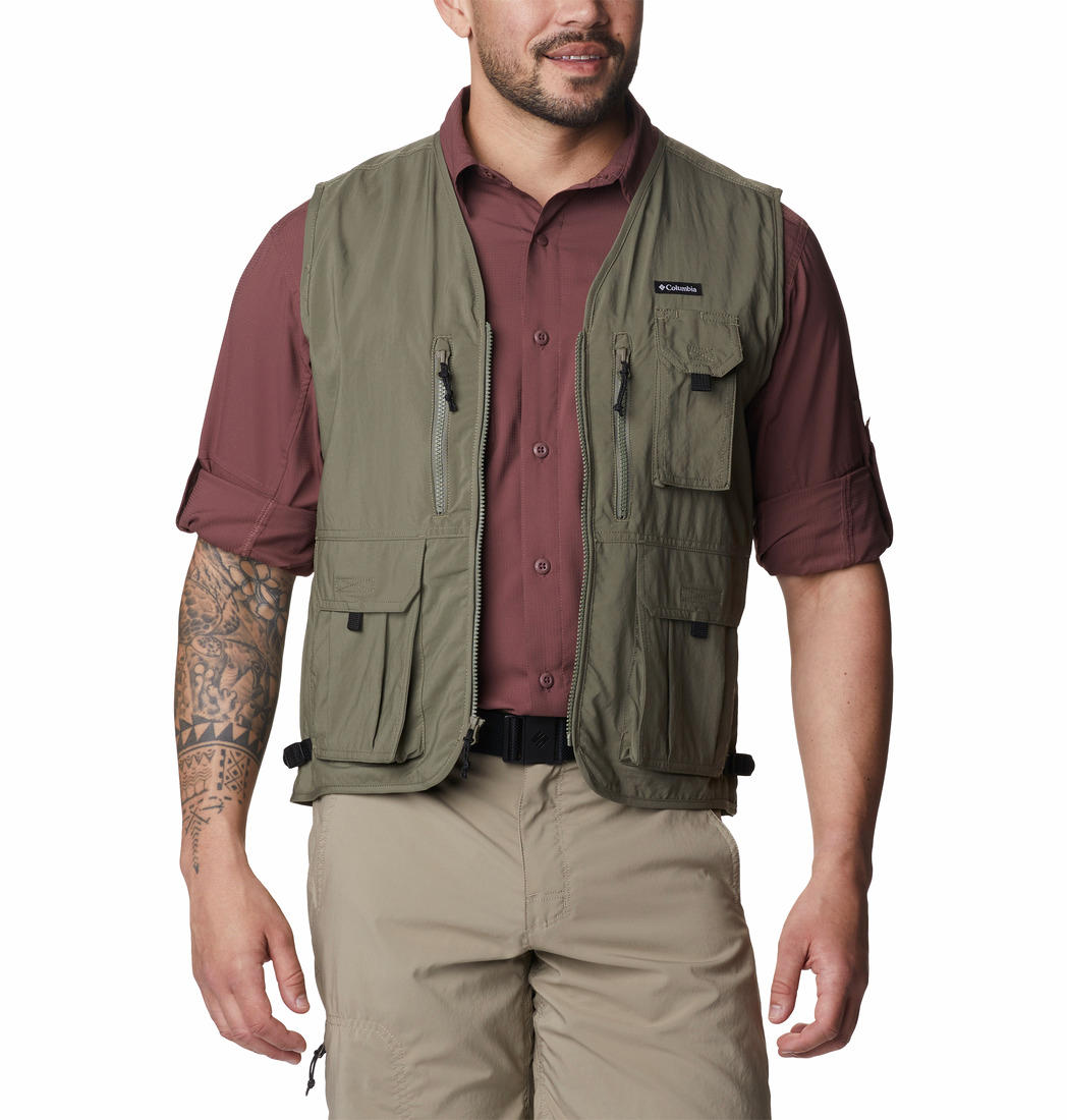 Columbia Men Olive Silver Ridge Utility Vest