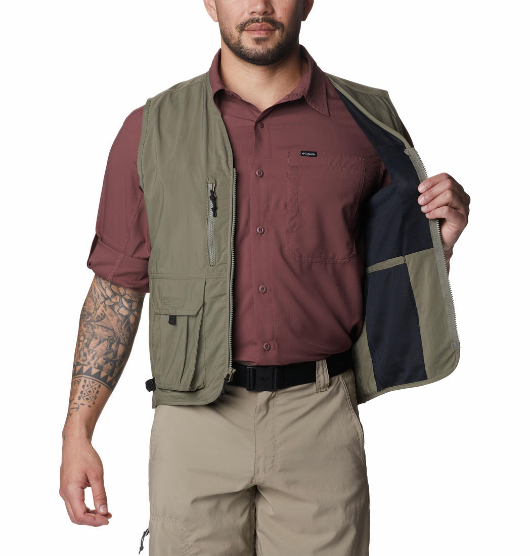 Columbia Men Olive Silver Ridge Utility Vest