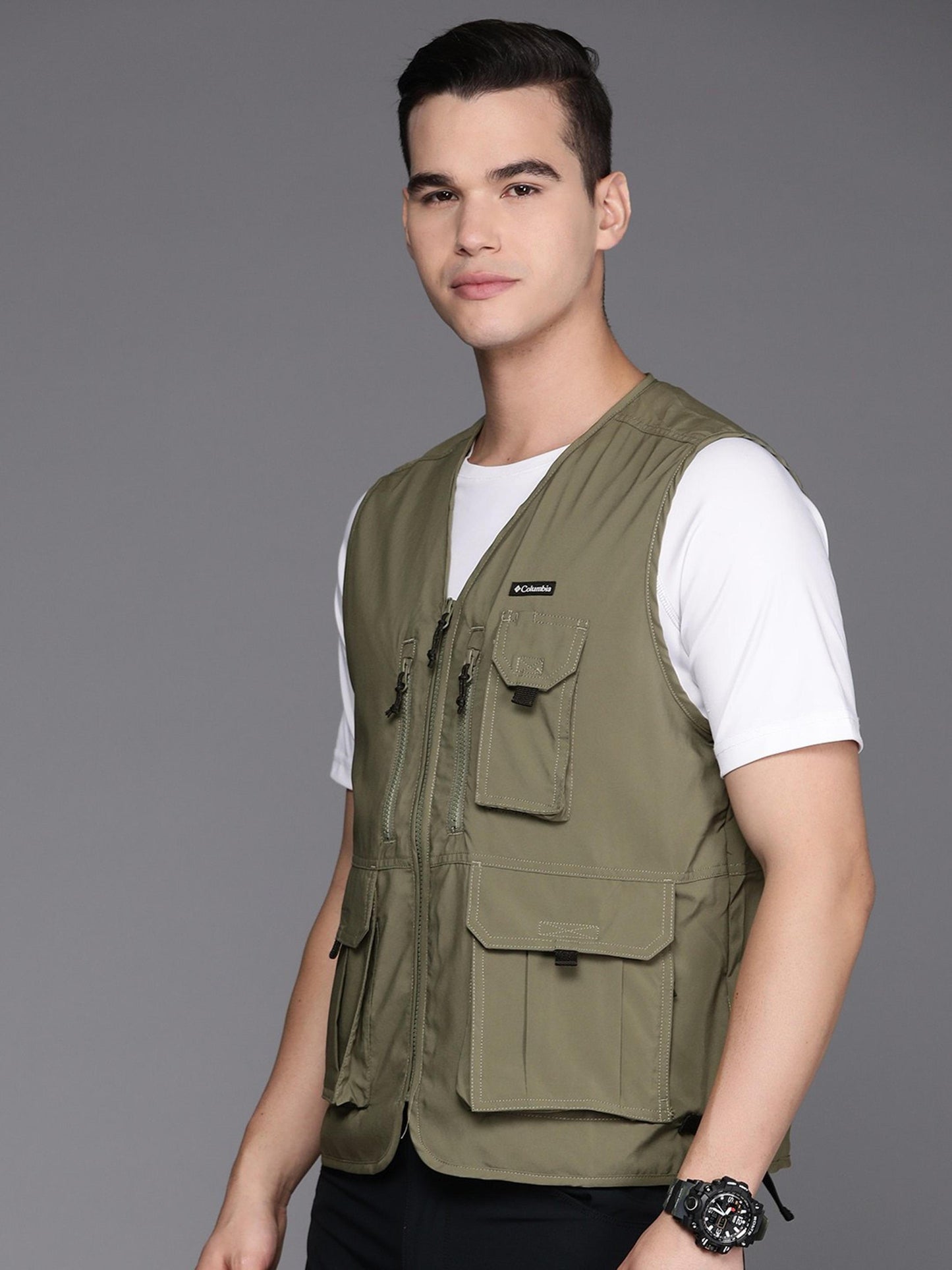 Columbia Mens Green Omni-Wick Silver Ridge Utility Vest