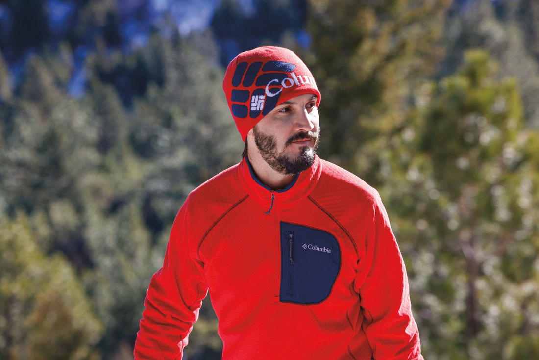 Columbia Men Red M Outdoor Tracks Full Zip Fleece Jacket
