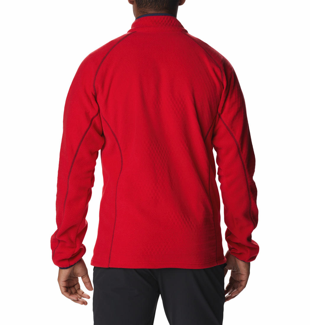Columbia Men Red M Outdoor Tracks Full Zip Fleece Jacket