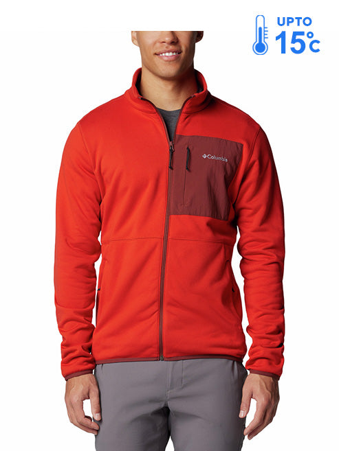 A Men Wearing Columbia Men Red Columbia Hike Full Zip II