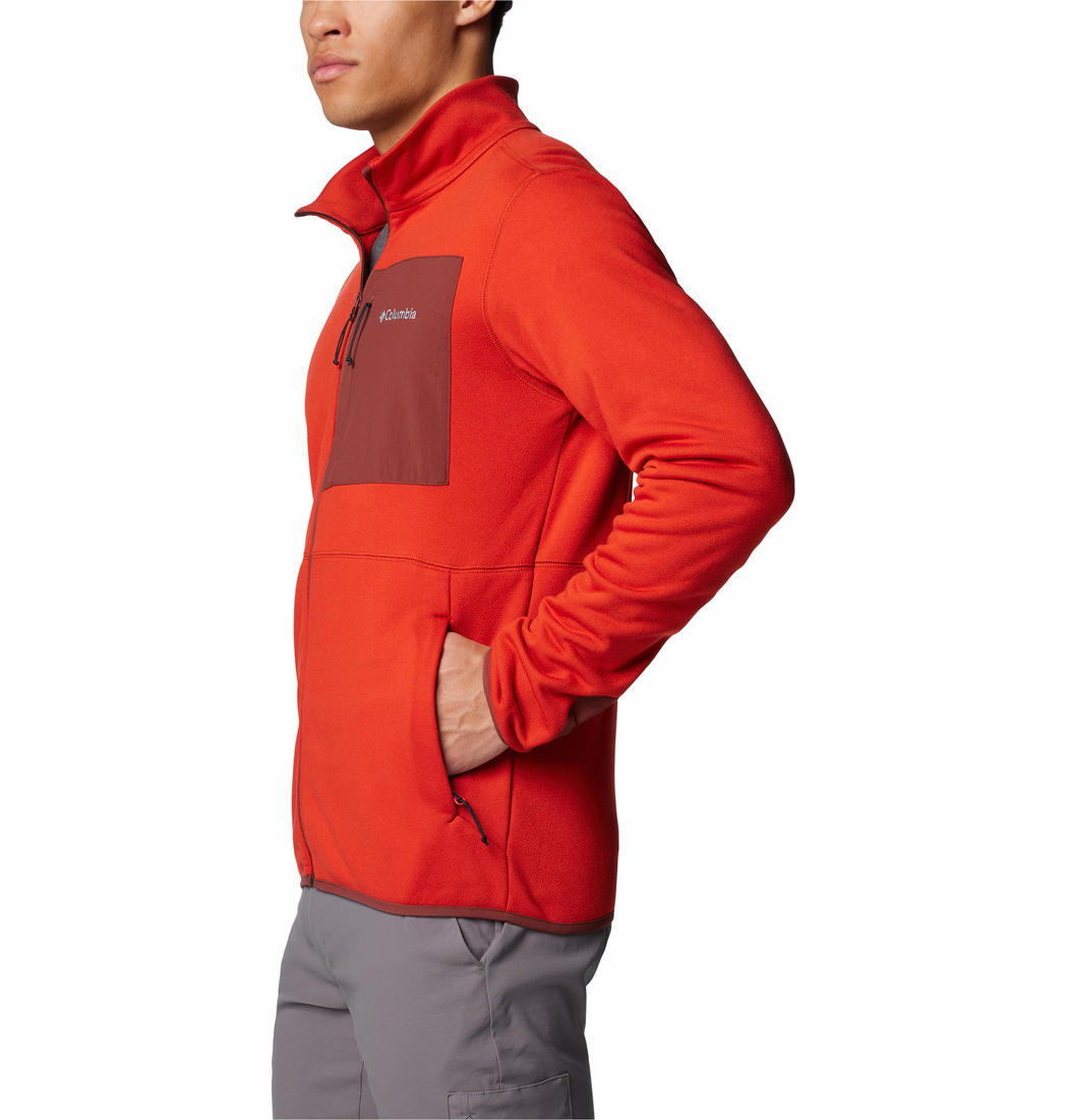 A Men Wearing Columbia Men Red Columbia Hike Full Zip II