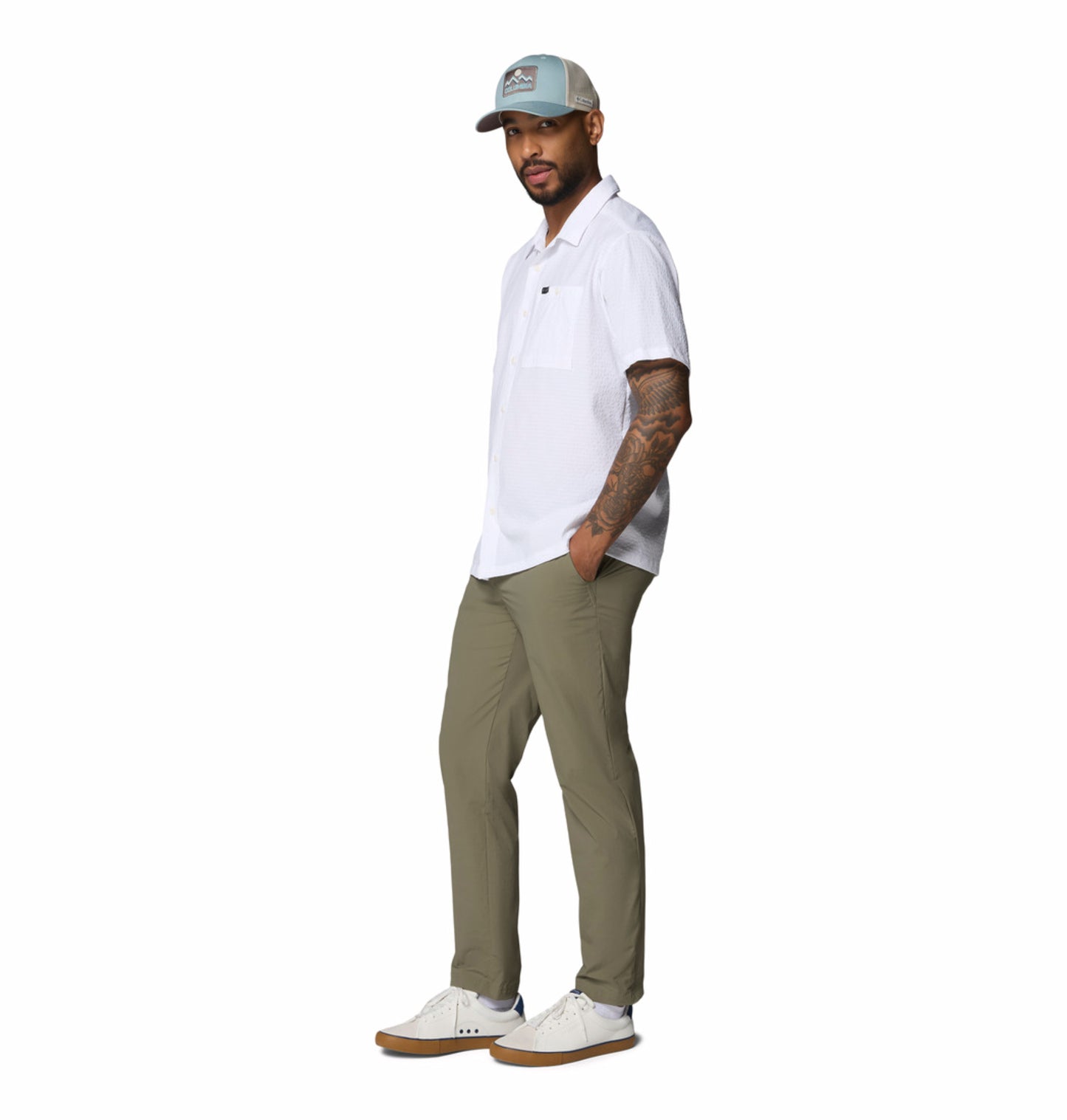 Columbia Men’s Olive Green Omni-Freeze ROC Lite Chino Pant for Cooling Comfort