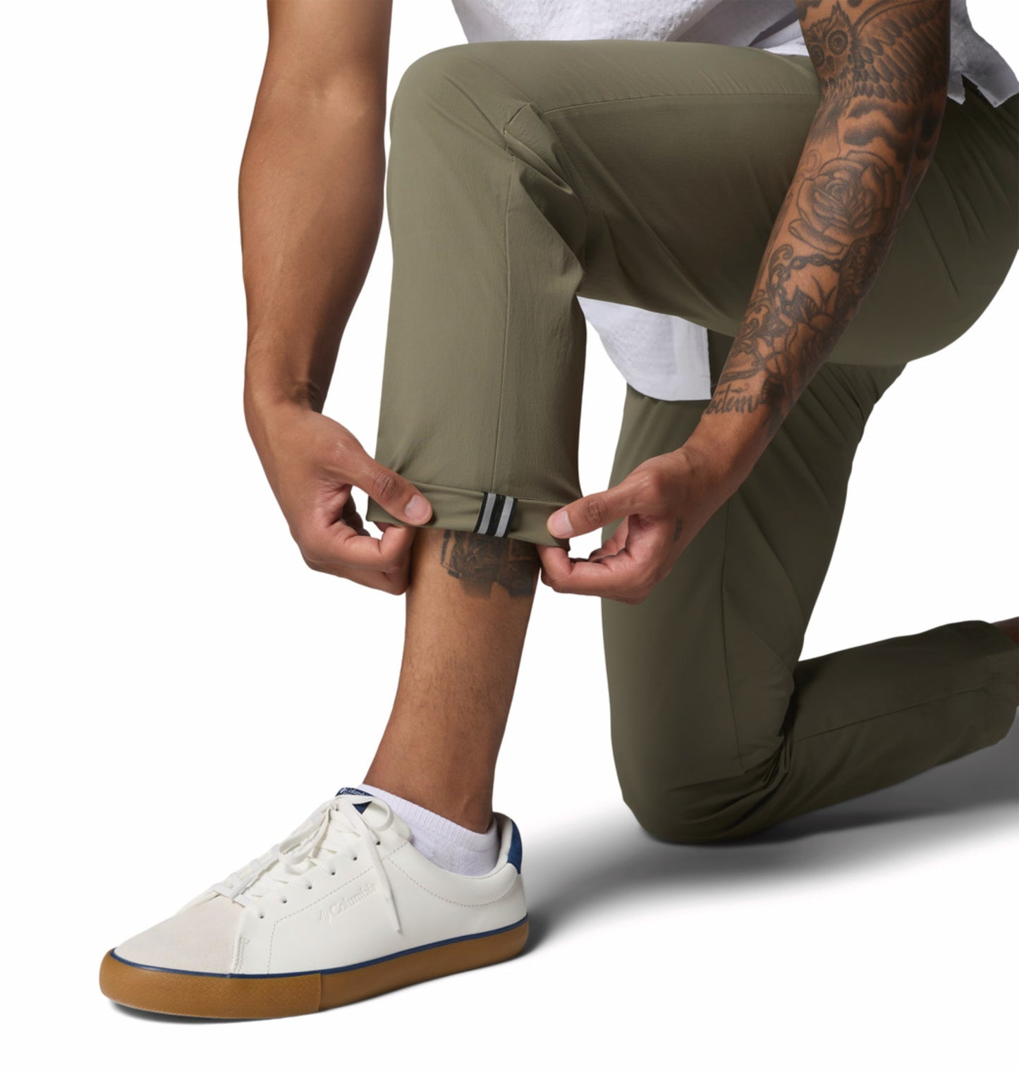 Columbia Men’s Olive Green Omni-Freeze ROC Lite Chino Pant for Cooling Comfort