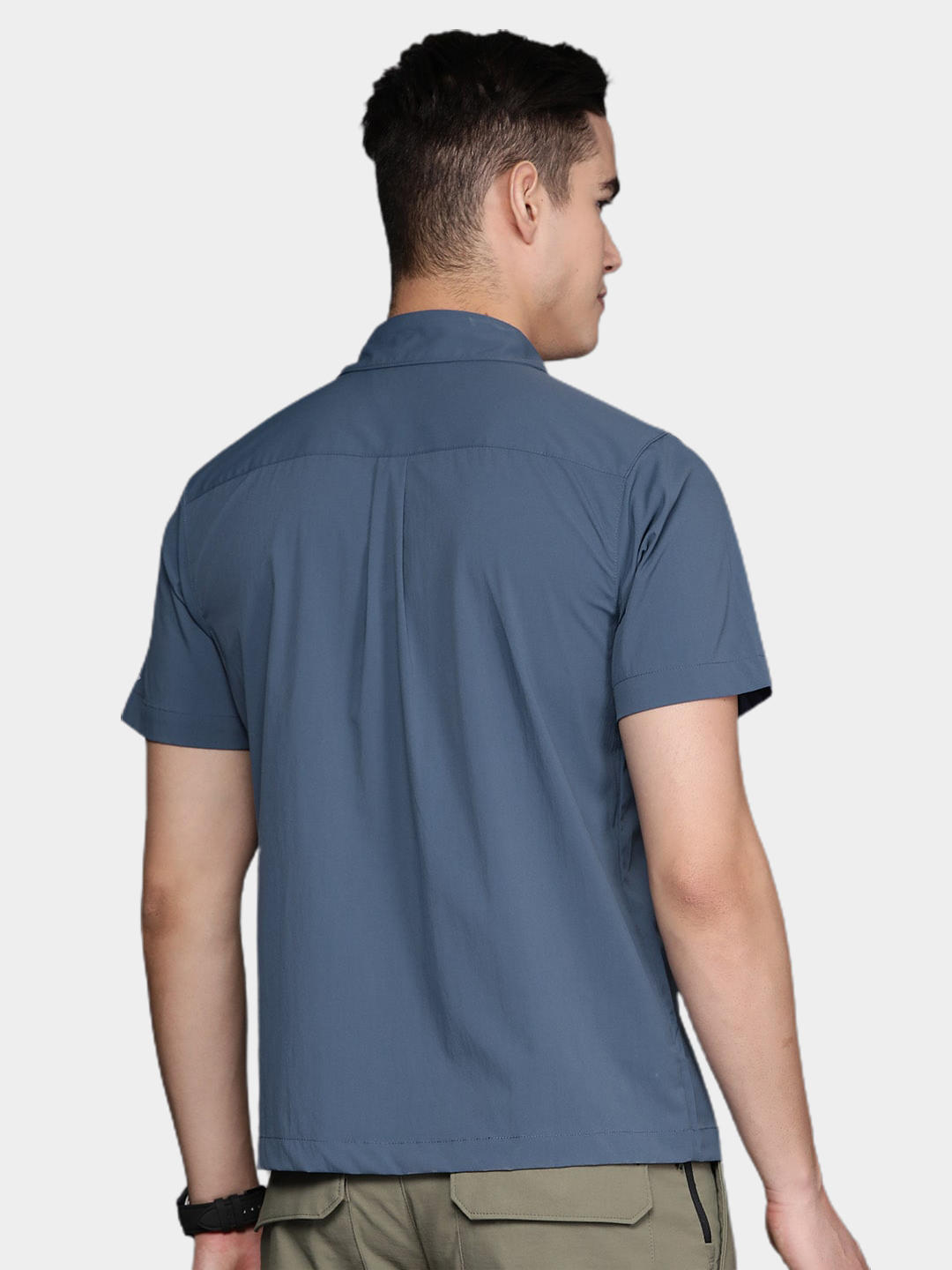 Columbia Men Navy Blue Canyon Gate Utility Short Sleeve Shirts