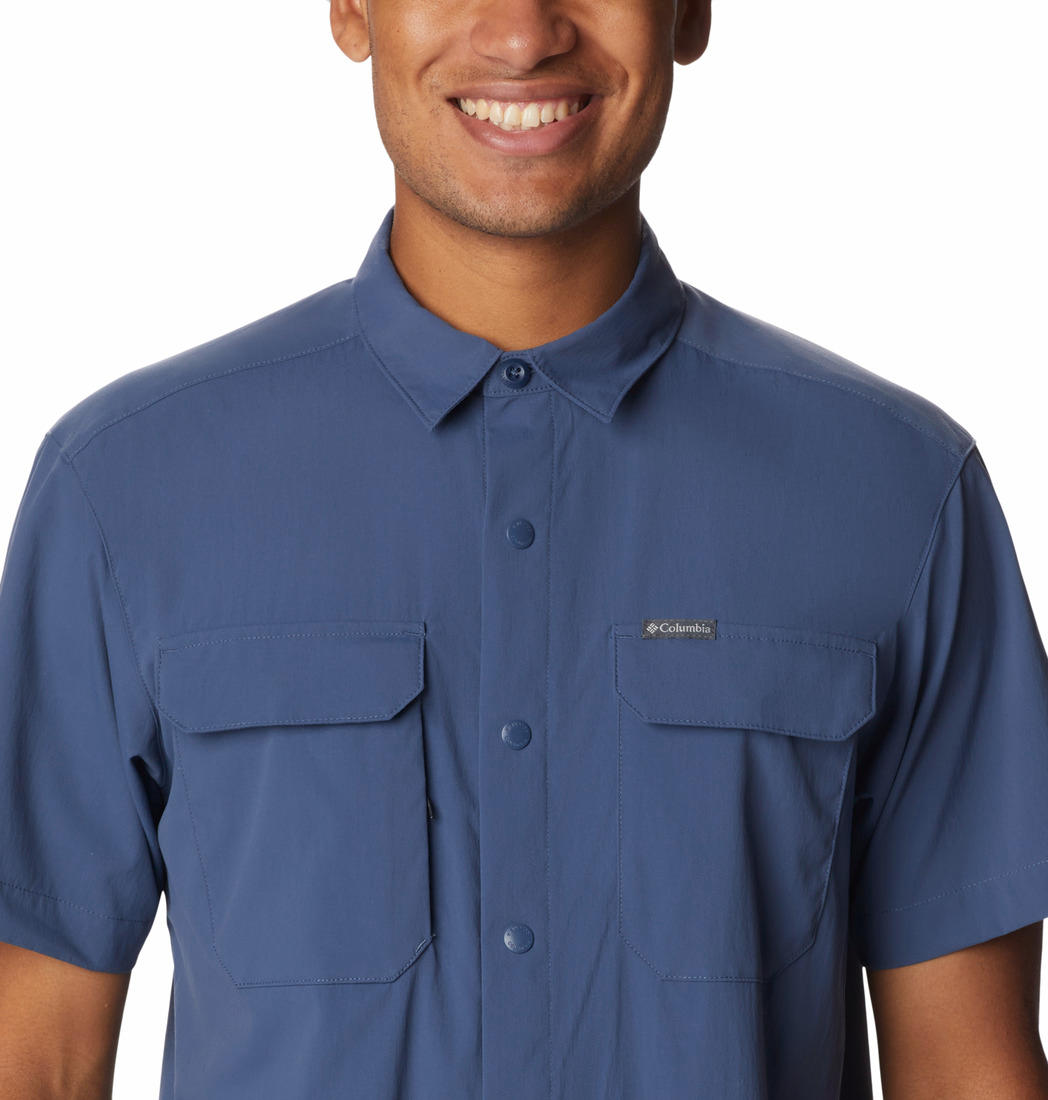 Columbia Men Navy Blue Canyon Gate Utility Short Sleeve Shirts