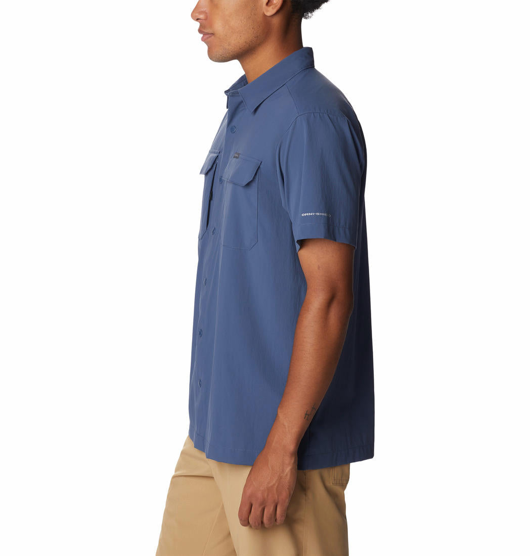Columbia Men Navy Blue Canyon Gate Utility Short Sleeve Shirts