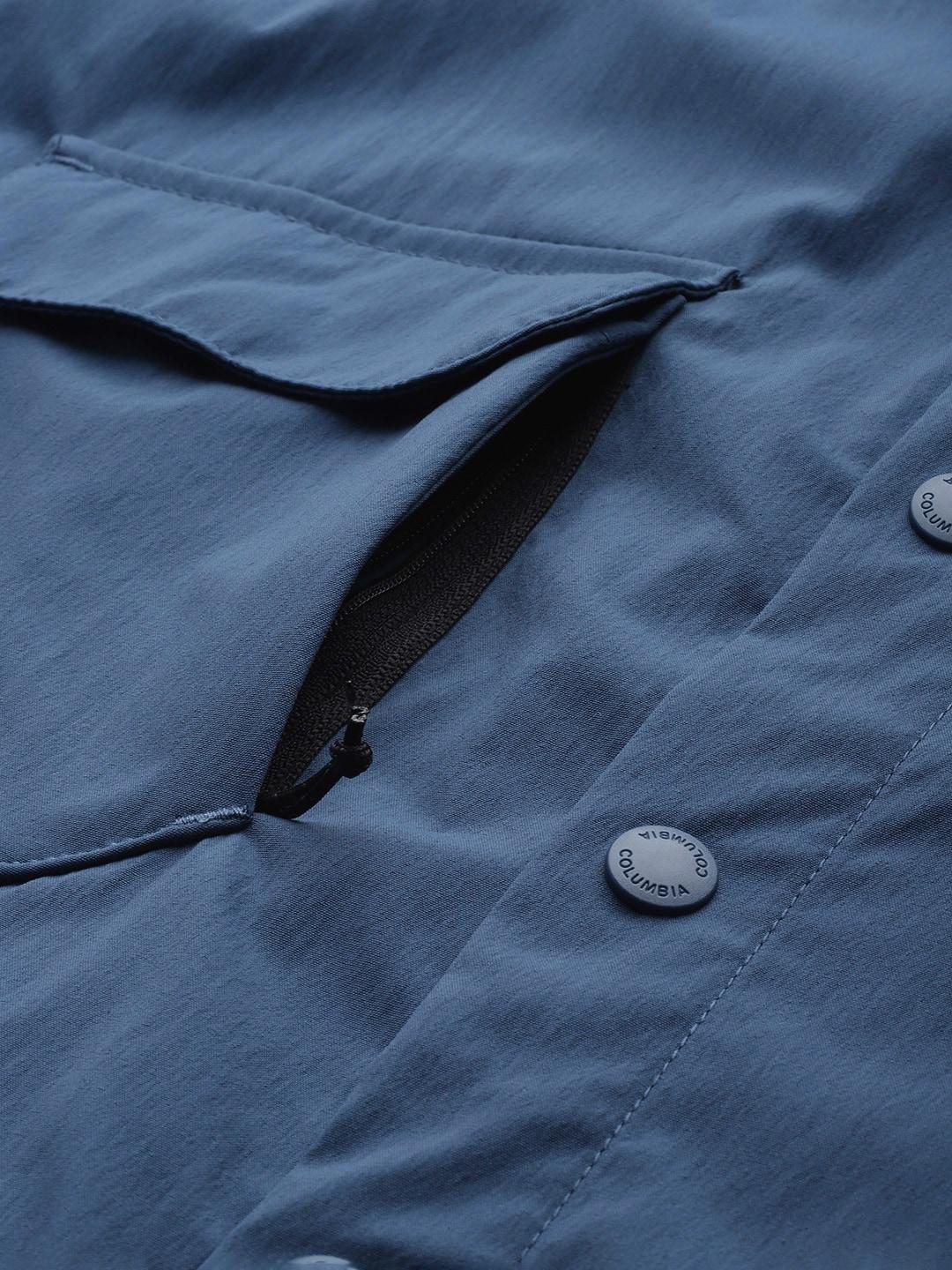 Columbia Men Navy Blue Canyon Gate Utility Short Sleeve Shirts