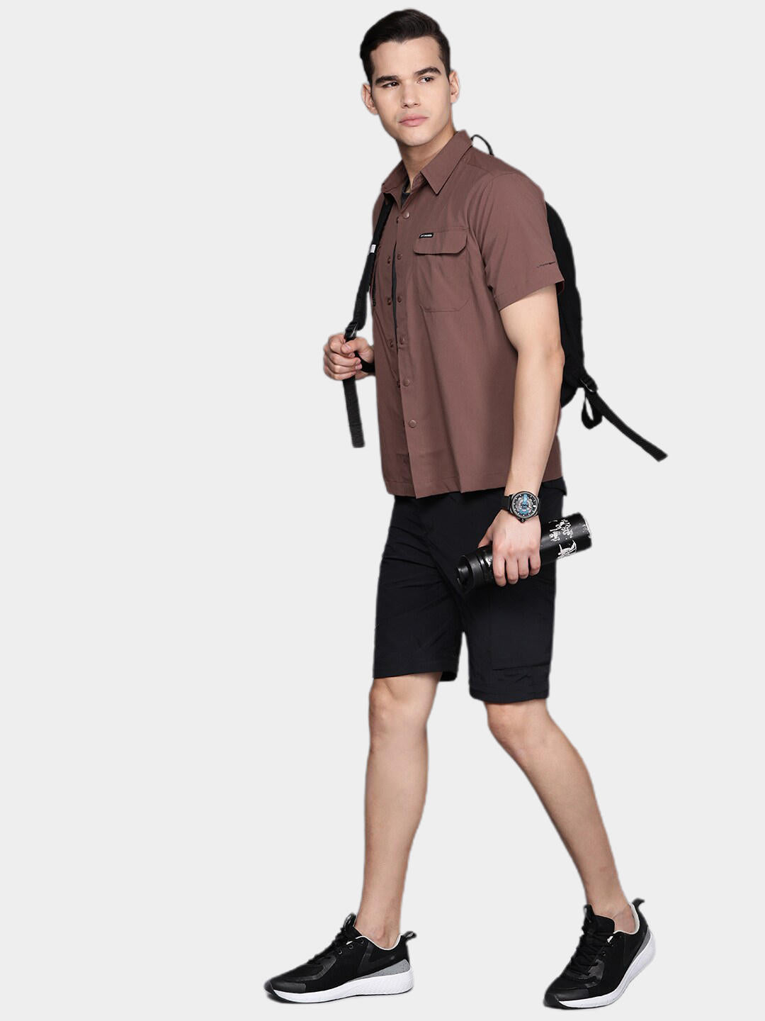 Columbia Men Brown Canyon Gate Utility Short Sleeve
