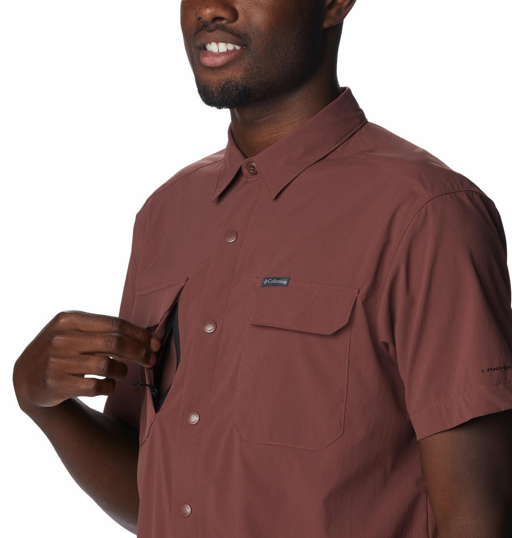 Columbia Men Brown Canyon Gate Utility Short Sleeve