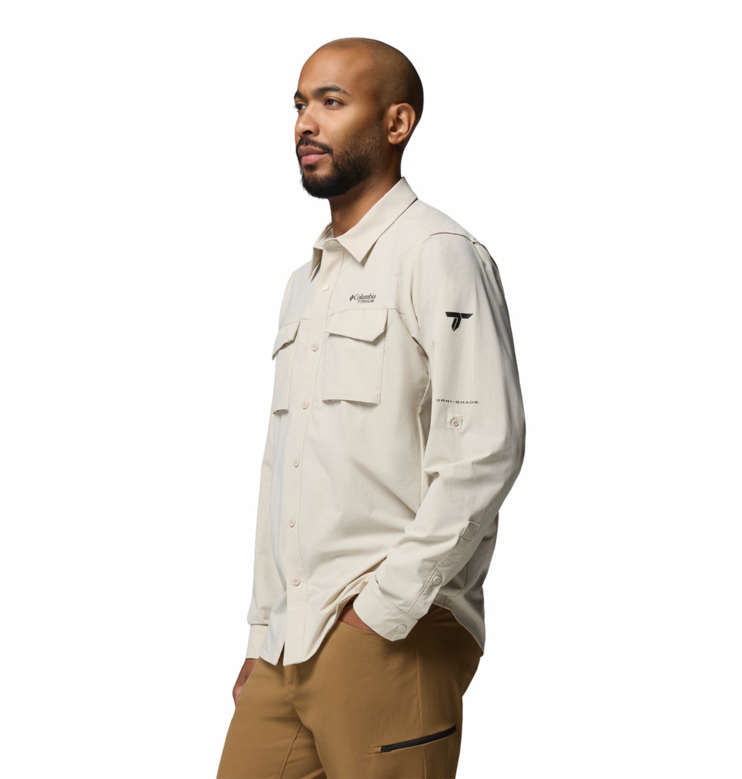 Columbia Men’s Beige Omni-Shade Silver Ridge Elite Long Sleeve Shirt