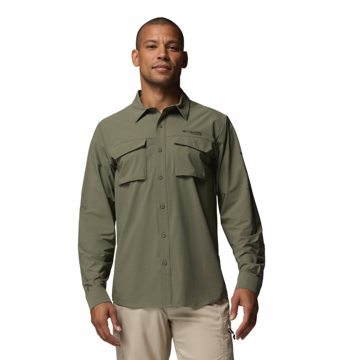 Columbia Men's Silver Ridge Elite Long Sleeve Shirt in Olive Green