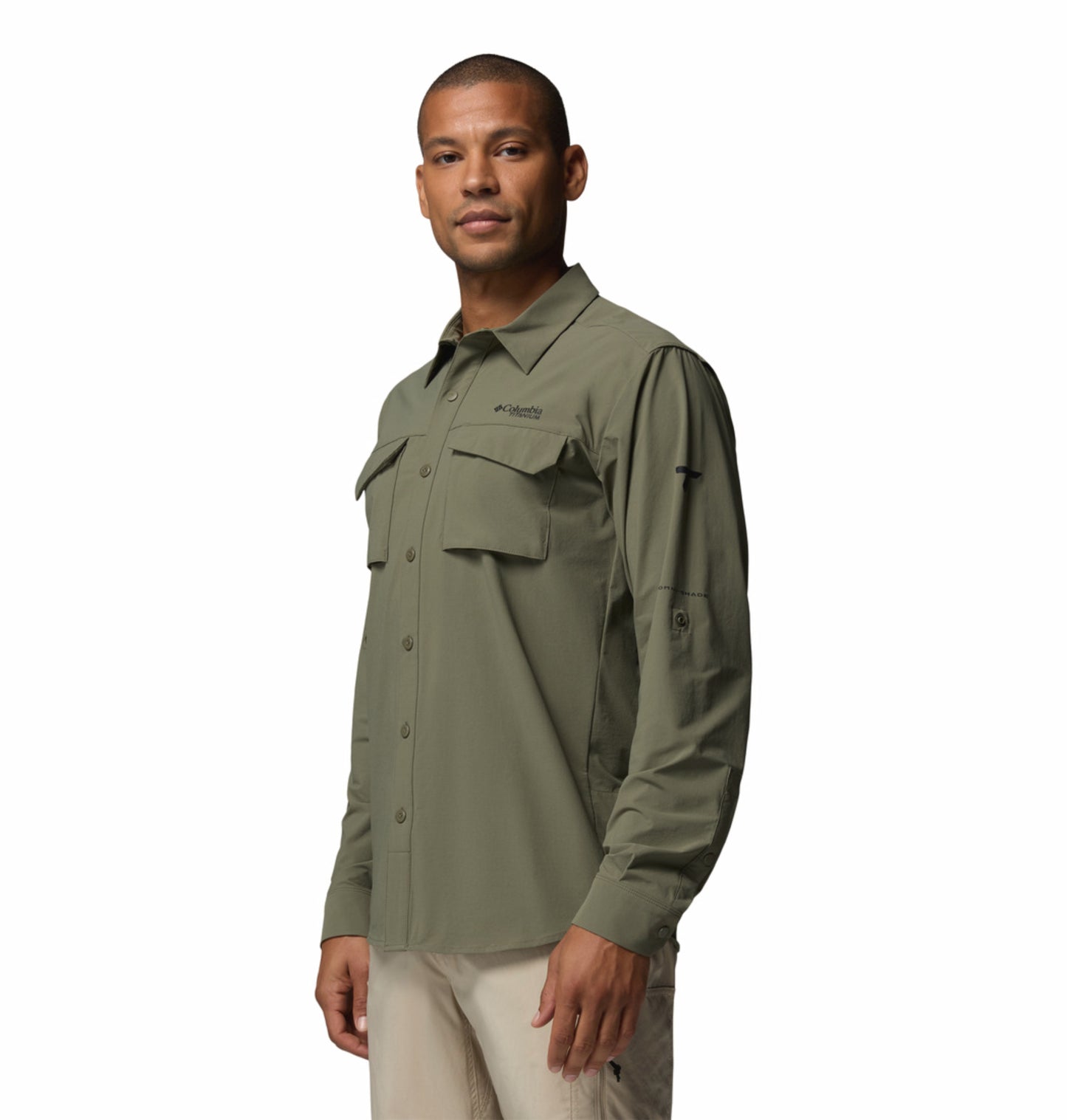 Columbia Men's Silver Ridge Elite Long Sleeve Shirt in Olive Green