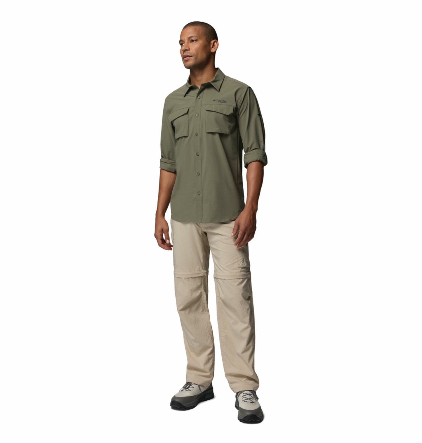 Columbia Men's Silver Ridge Elite Long Sleeve Shirt in Olive Green