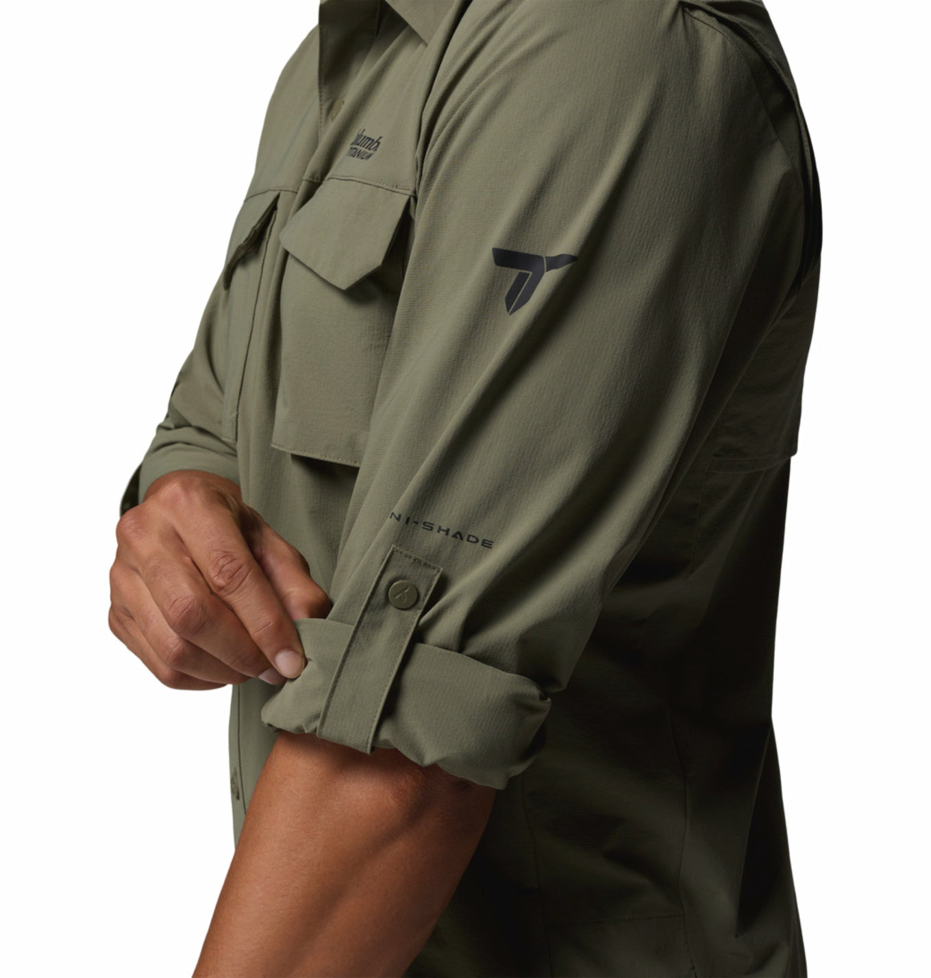 Columbia Men's Silver Ridge Elite Long Sleeve Shirt in Olive Green