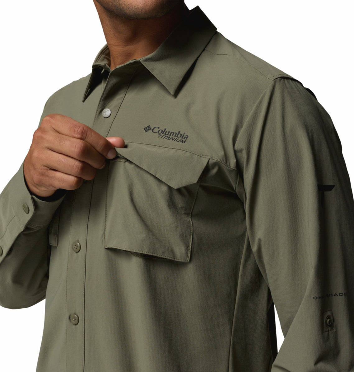 Columbia Men's Silver Ridge Elite Long Sleeve Shirt in Olive Green