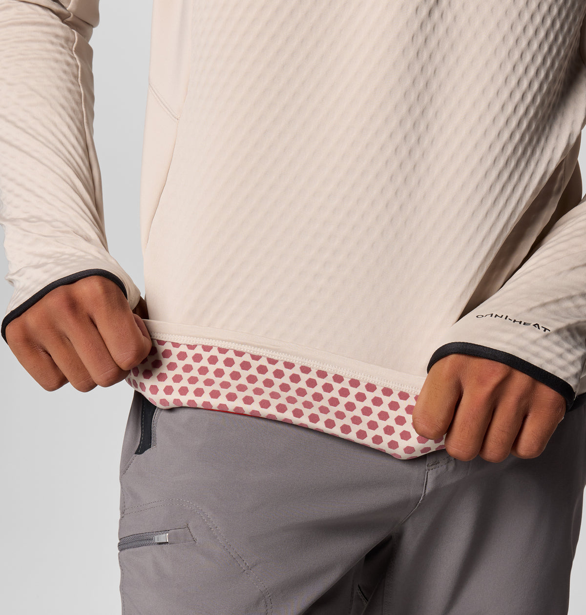 Columbia Men Beige Omni-Shade Driventure Half Zip Sweatshirt (Sun Protection)