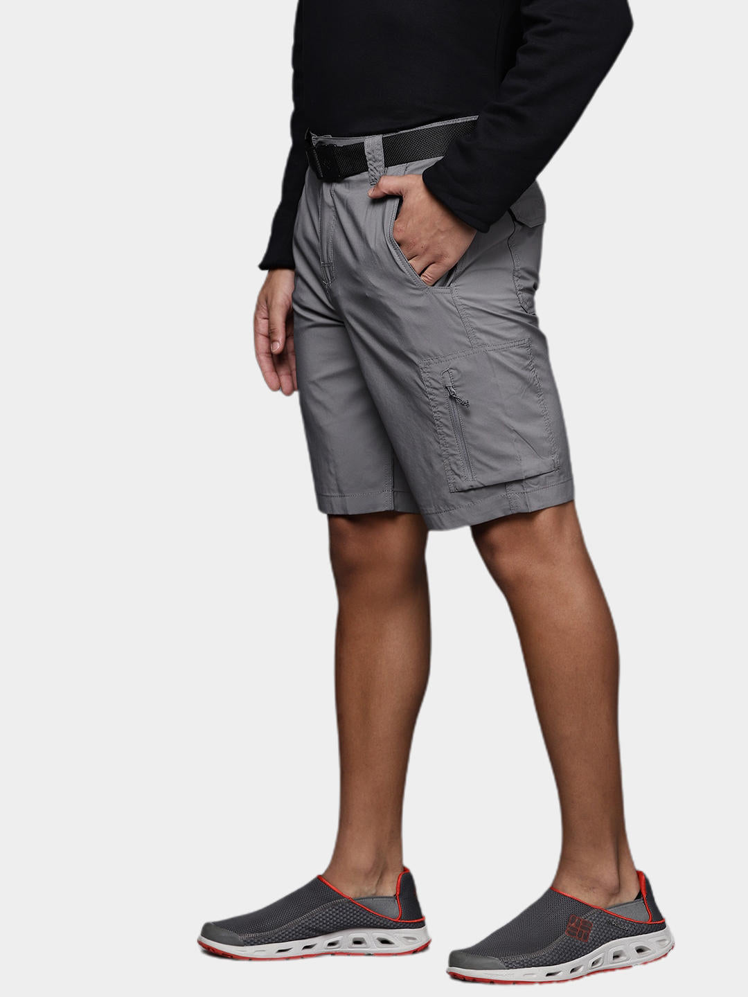 Columbia Men Grey Silver Ridge Utility Cargo Short (Sun Protection)
