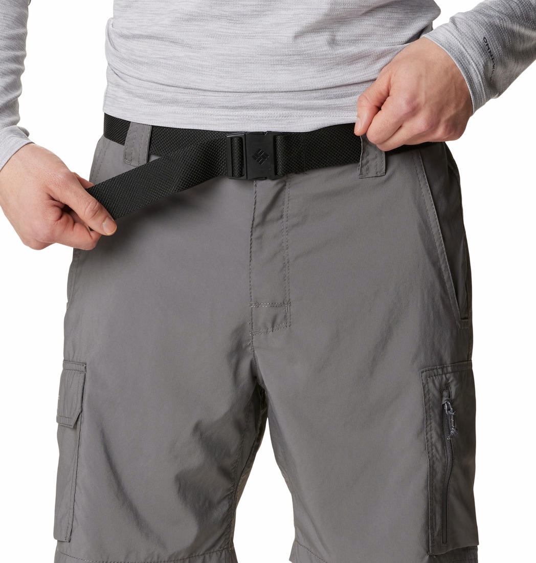 A Men Wearing Columbia Men Grey Silver Ridge Utility Cargo Short (Sun Protection)