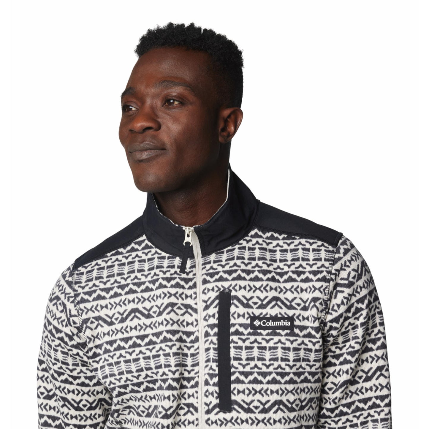 Columbia Mens Brown Sweater Weather Printed Half Zip II Jacket