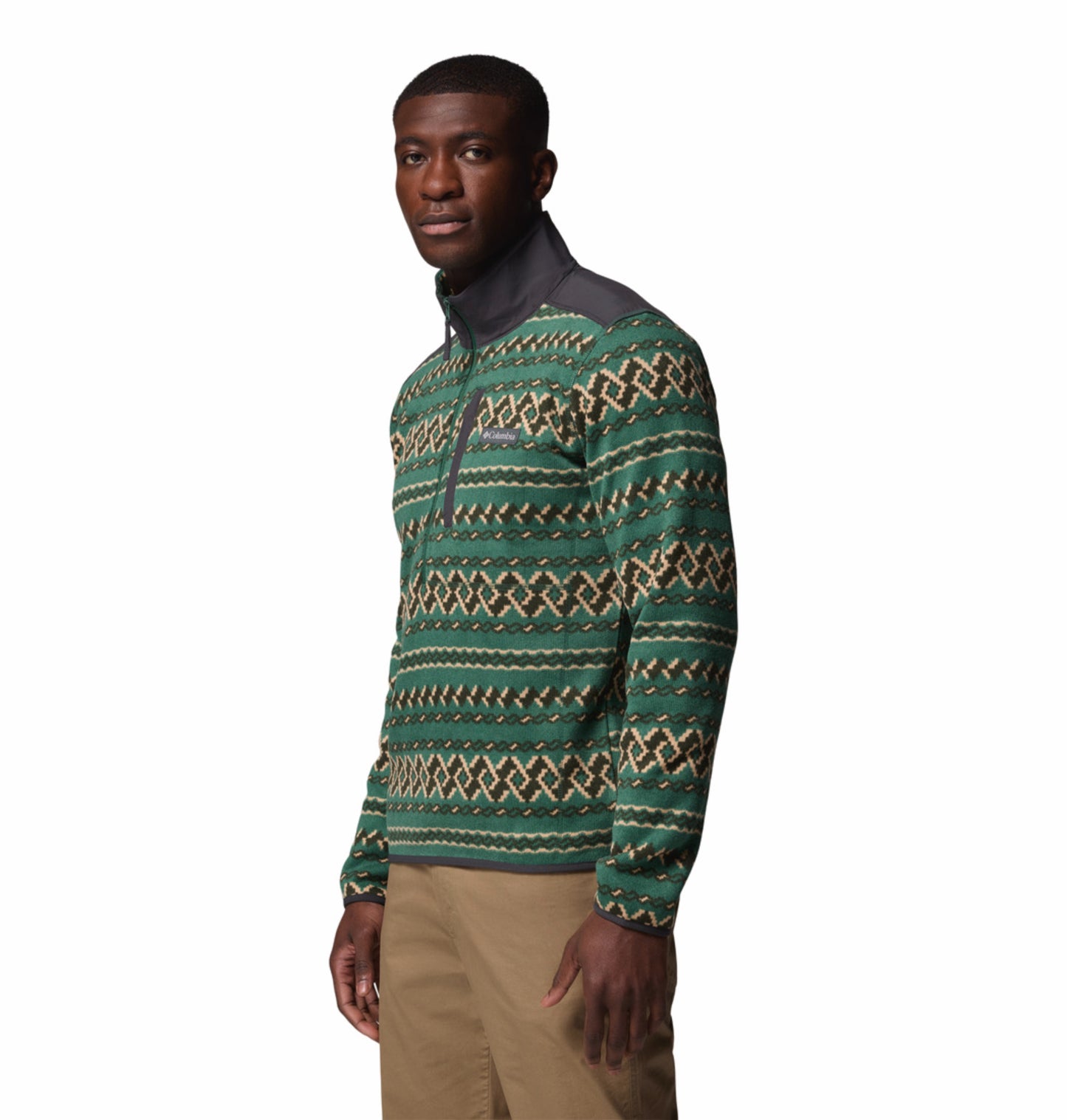 Columbia Men Green Sweater Weather Printed II Fleece