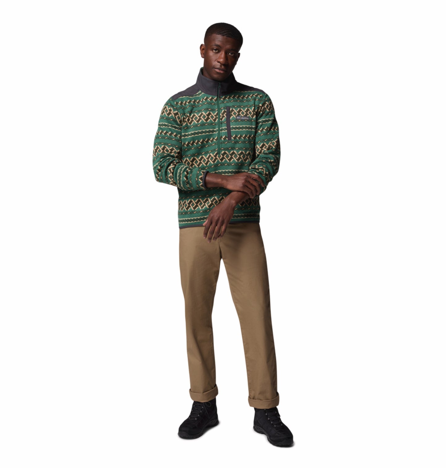 Columbia Men Green Sweater Weather Printed II Fleece